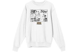 Bioworld Saturday AM Clock Striker Manga Page Cast of Characters Adult White Crew Sweatshirt