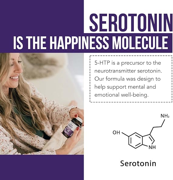 Organic 5-HTP - 200 mg | 99% 5HTP Concentration, Plus Cofactor Vitamin B6 & Lions Mane | Water Extracted from Organic Griffonia Seeds | Supports Mood, Cognition & Sleep (60 Capsules | 30 Servings)