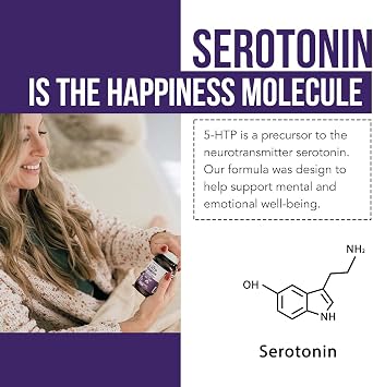 Organic 5-HTP - 200 mg | 99% 5HTP Concentration, Plus Cofactor Vitamin B6 & Lions Mane | Water Extracted from Organic Griffonia Seeds | Supports Mood, Cognition & Sleep (60 Capsules | 30 Servings)