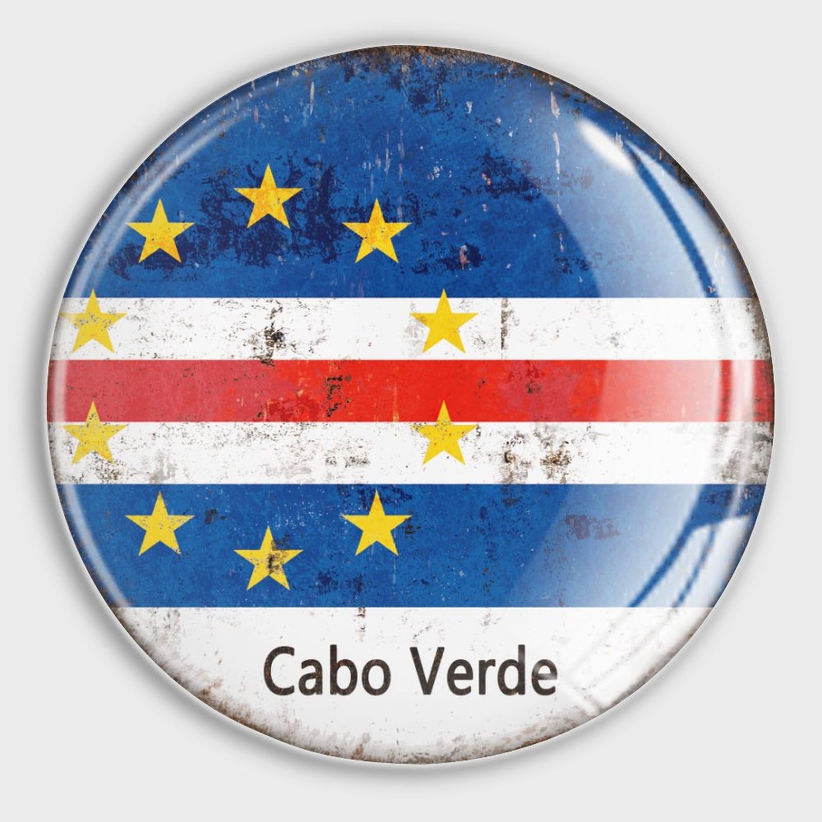 Imanes patrióticos de Cabo Verde en cristal para regalar y decorar pizarras blancas de oficina