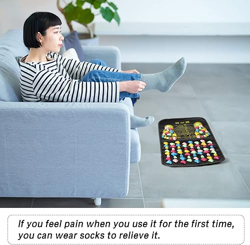 Miniatura 3 de TrelaCo Alfombrilla de masaje de pies, reflexología, caminata, piedra, carretera, masaje de pies, para acupresión, relaja para estudiantes mayores y