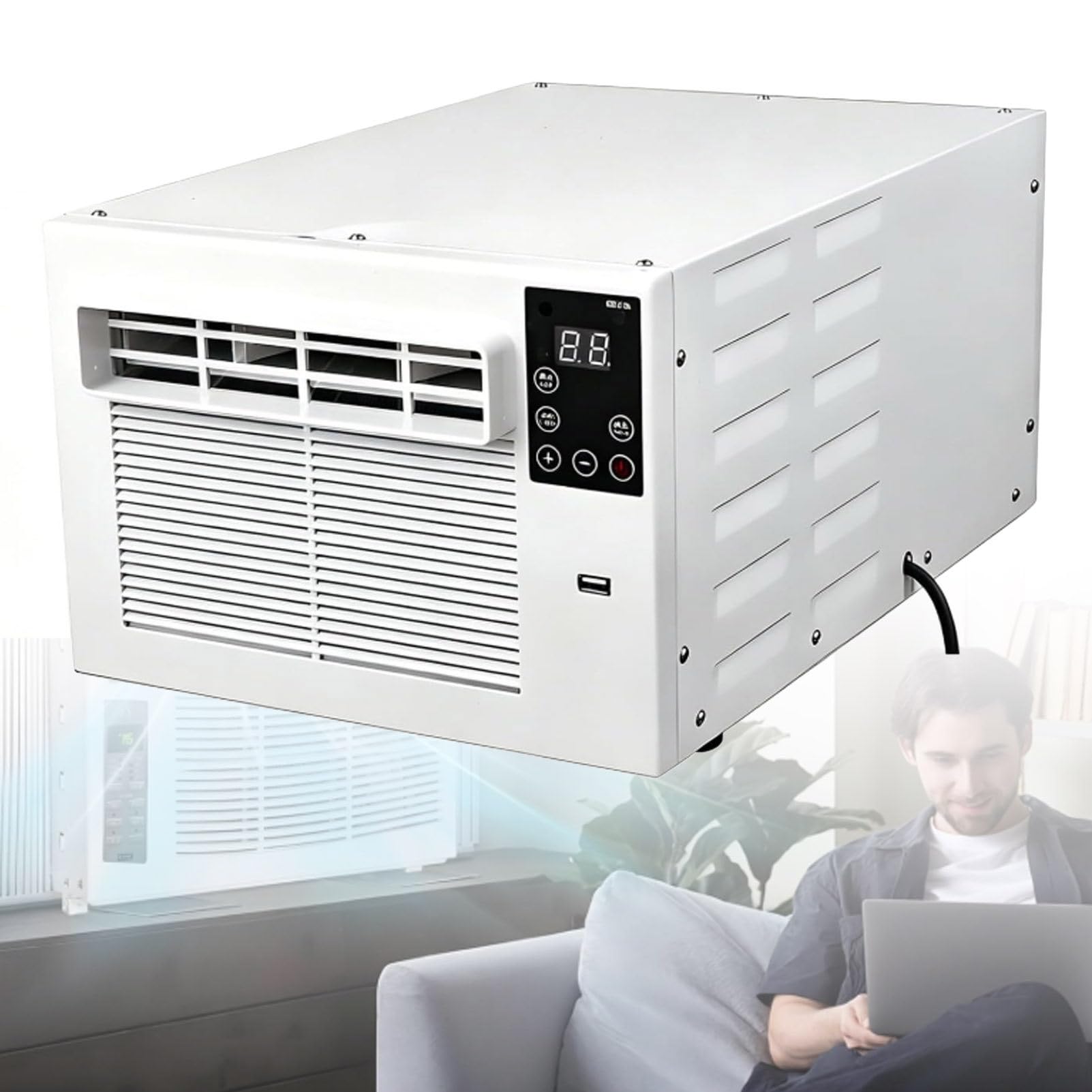 Oiyekntd Portable Air Conditioner, 280W Low Power Small Compact AC Unit with Remote, Cooling & Dehumidifying Dual Mode, 24H Timer, Low Power, Quiet Spot Cooler, for Camping, Tent