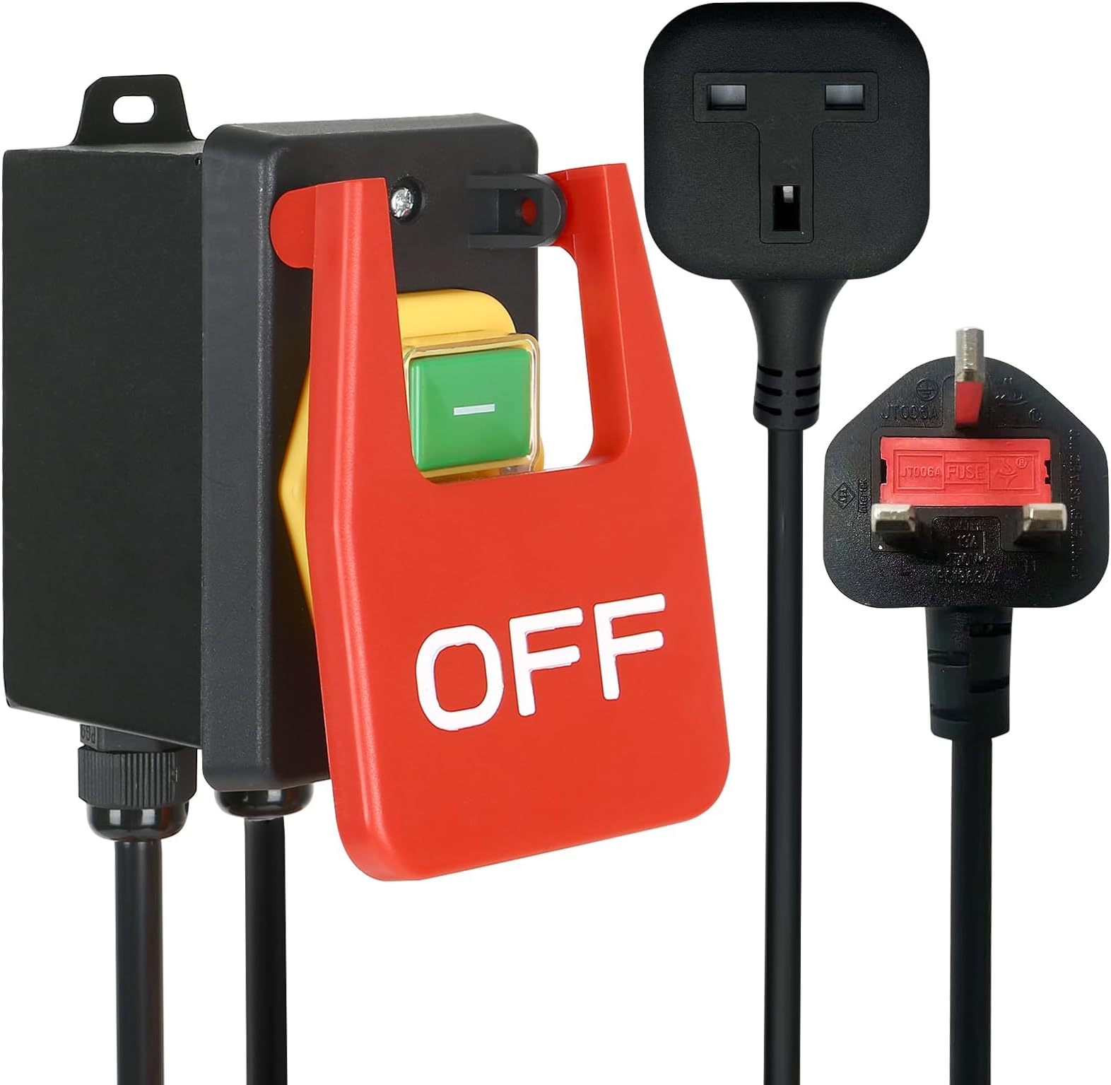 220V Single Phase On/Off Switch,Industrial On Off Push Button Switch with Large Stop Sign Paddle Switch for Quick Power Off for Table Saws and Other Electrical Equipment