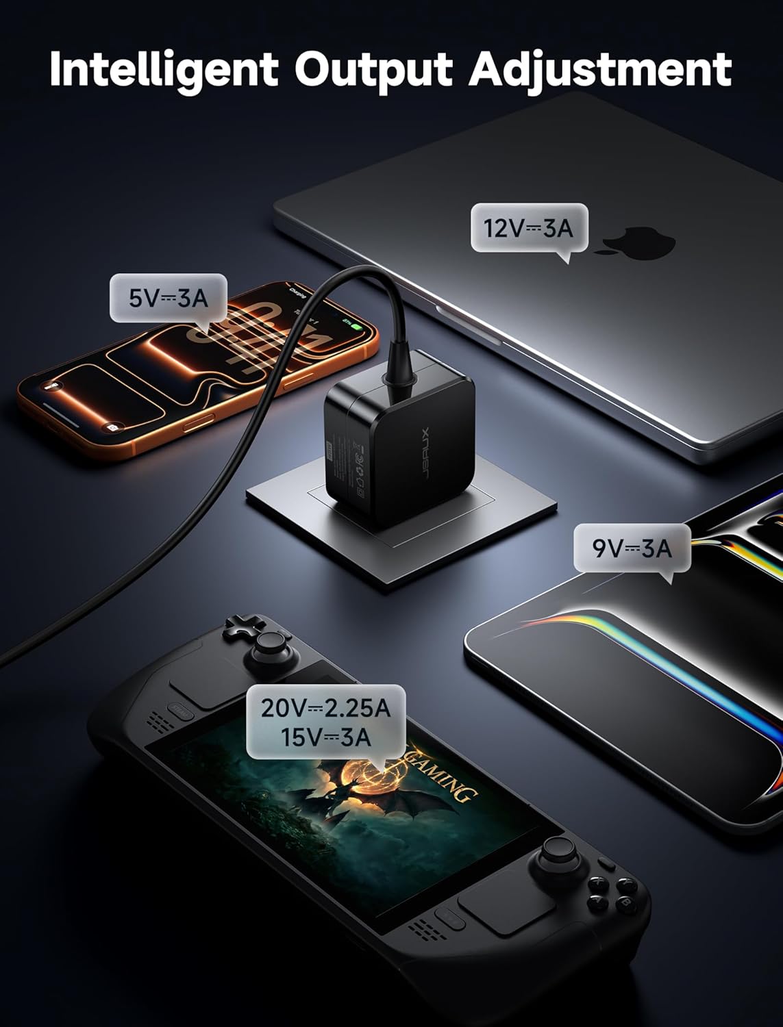 JSAUX 45W USB C Charger for Steam Deck/OLED, 5FT Cable Type C PD 3.0 45 Watt Fast Charging Compatible with Steam Deck, Switch/OLED, iPhone Air/17/16/15, Samsung S25 S24 S23 S22, Pixel, iPad, MacBook - Image 8