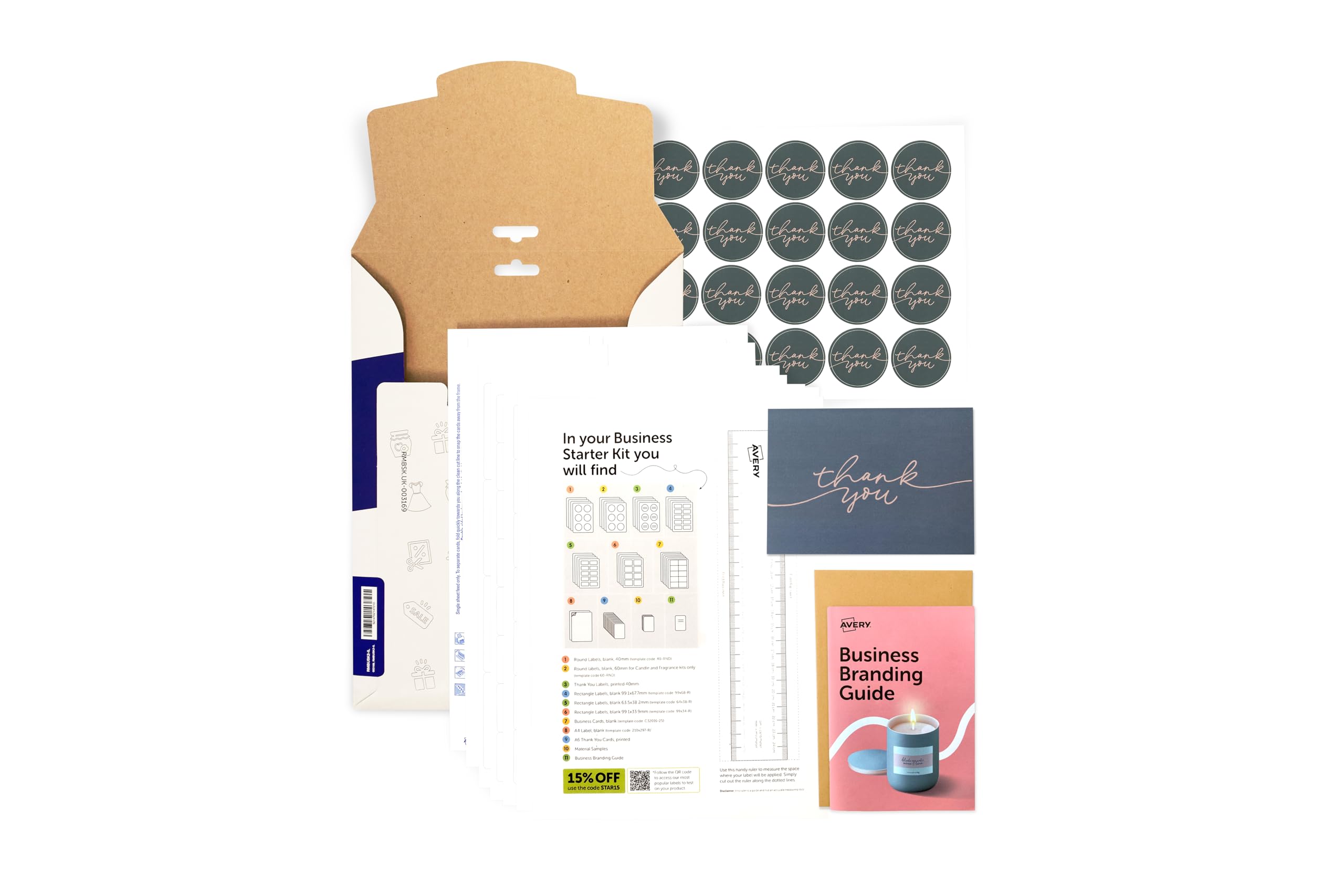 Avery Candle and Cosmetic Business Branding and Packaging Solutions Kit, Create Your own Branding,Labels, Business Cards,and Thank You Notes,Round Labels,Rectangle Labels,Packaging Labels, Logo Labels