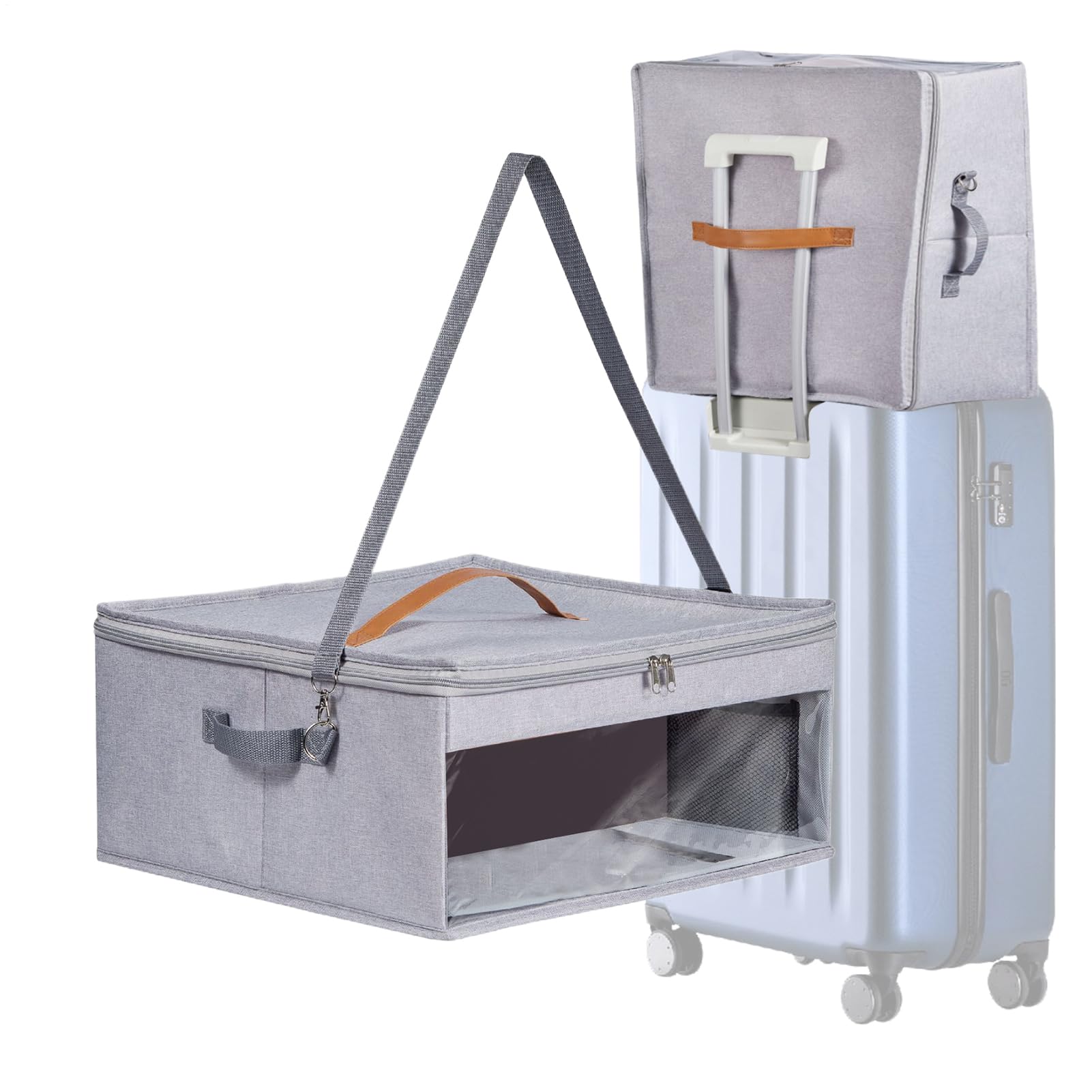 Travel Hat Box, Large Capacity Headwear Organizer With Zippered Lid, Hat Suitcase For Travel And Double Handles For Men, Women, Family, Friends