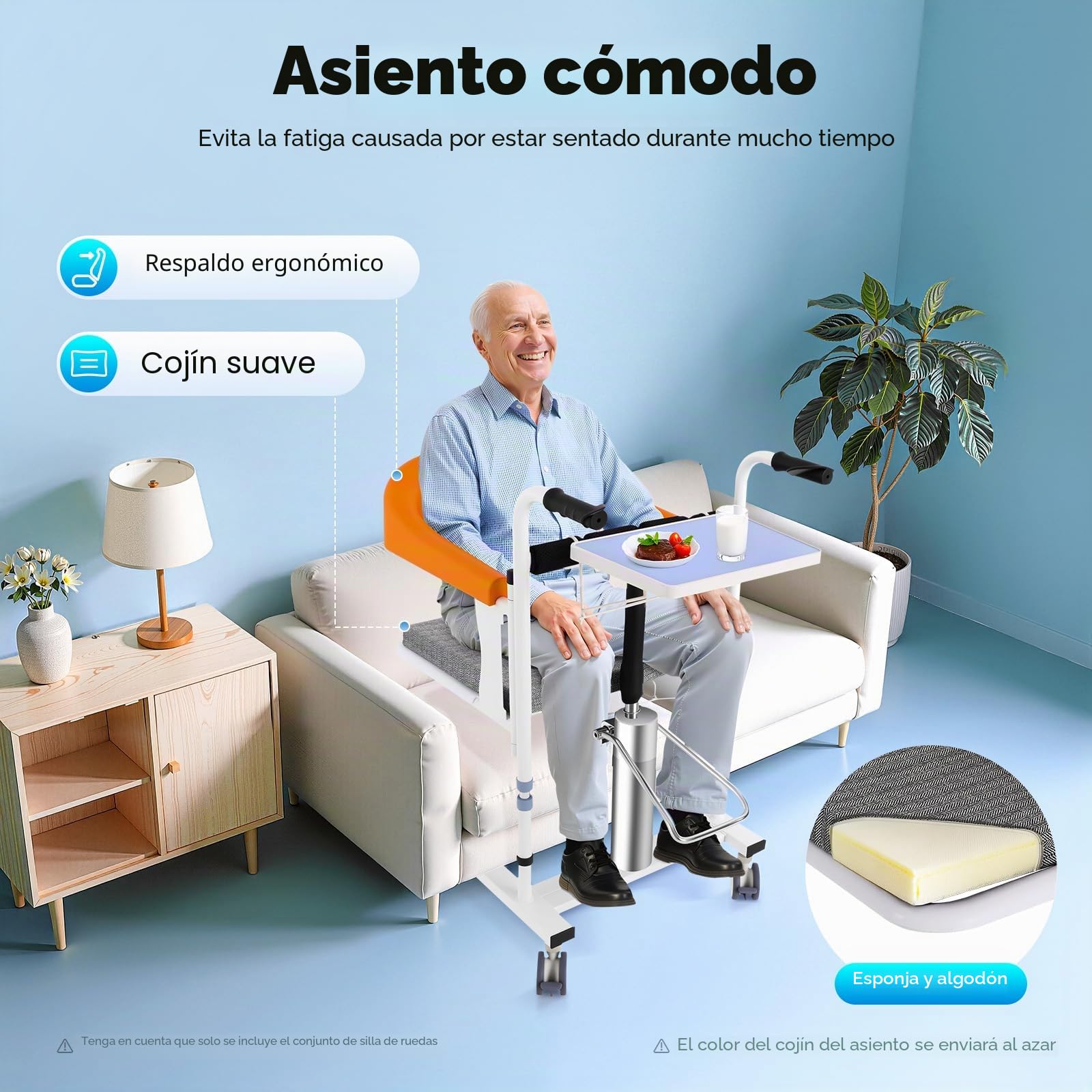 Silla hidráulica de transferencia para pacientes, carga de carga, sistema hidráulico ajustable en altura, hasta 220 libras, silla de transferencia y silla de ruedas de transporte, para personas