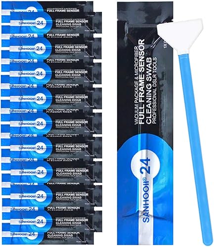 SANHOOII Paquete de 20 unidades DSLR o SLR Kit de limpieza de cámara digital sin espejo, (sin solución de limpieza), hisopo de limpieza seco con