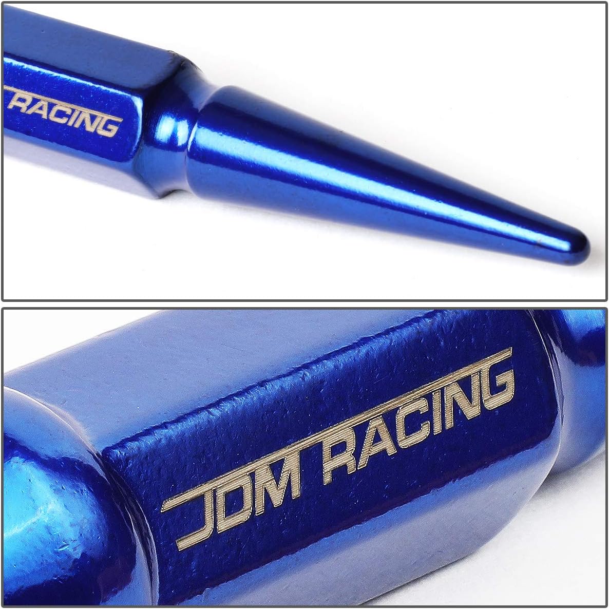 DNA Motoring LN-ZTL-9056-BL 24Pcs M14 x 1.5 23mm OD/112mm Height Close End Lug Nuts + Adapter, Blue