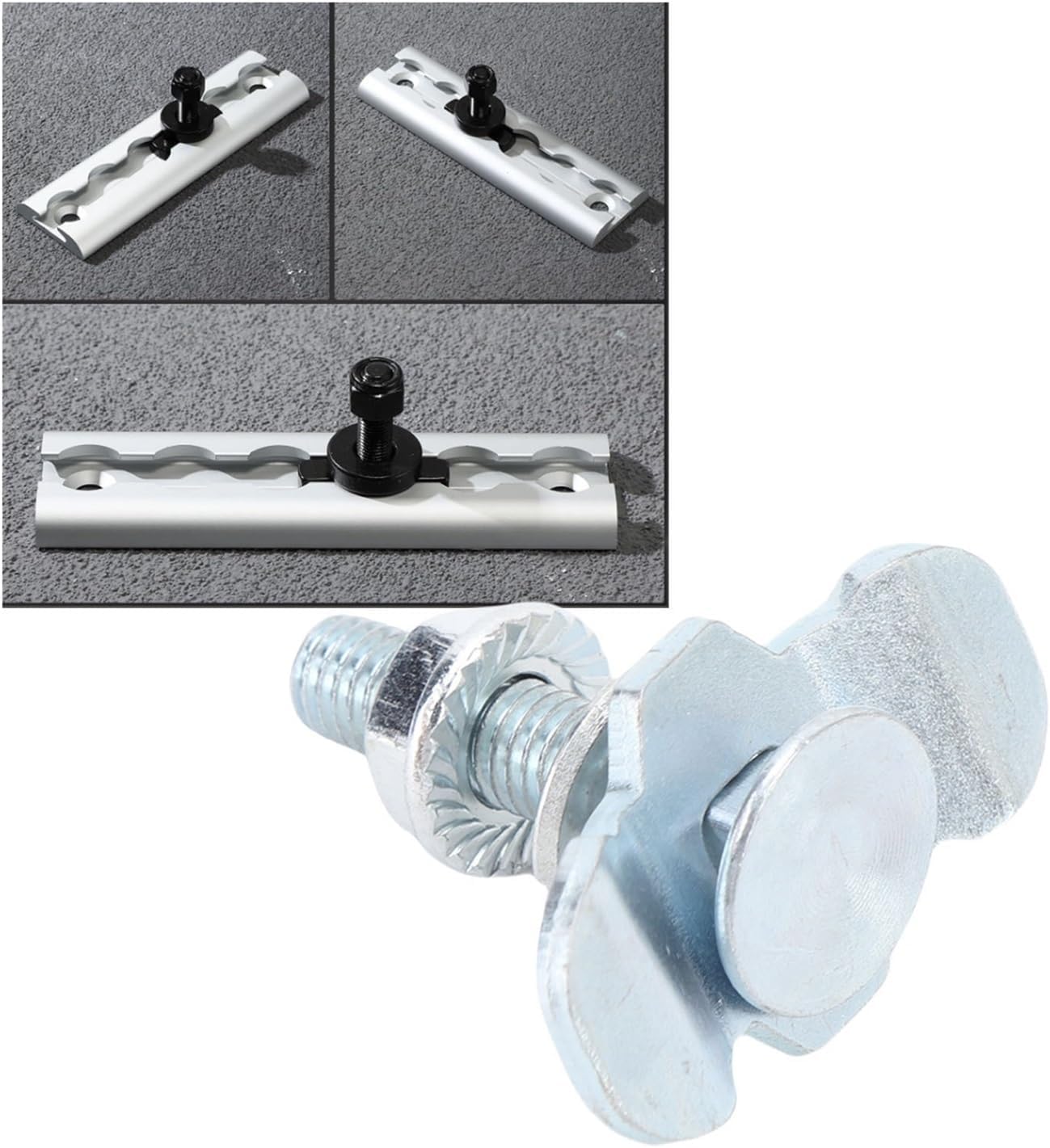 L Track Threaded Stud 8pcs L Track Double Lug Threaded Stud Nut Fitting Zinc Plated Rail Fittings Tie Down for Van Pickup Truck(60mm)