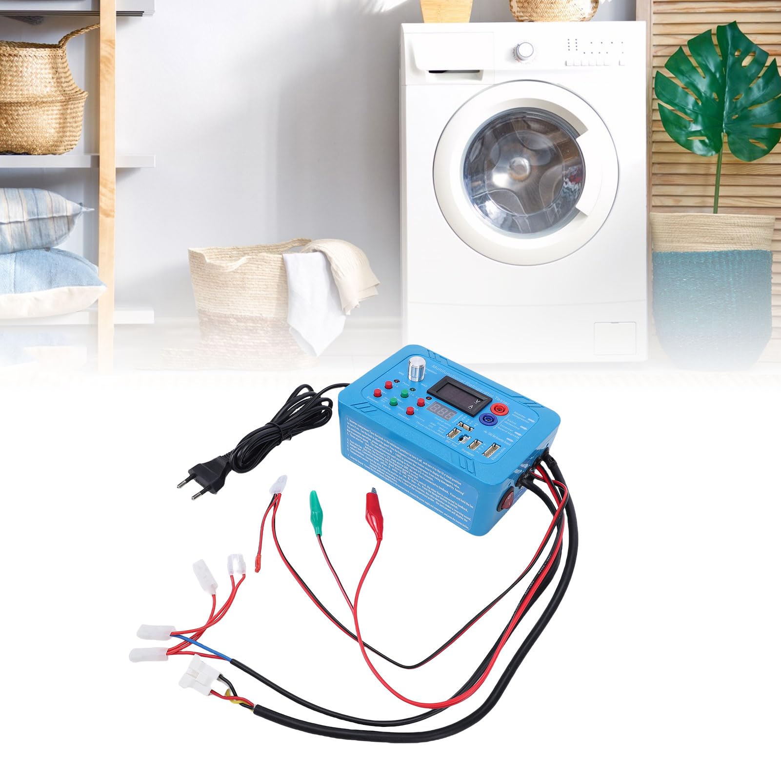 Jectse Tester per Frigorifero Inverter, Strumento di Test per Scheda a Frequenza Variabile con Avviso Cicalino per Riparazione Elettrovalvola Motorizzata a 6 Pin e 5 Pin (Spina europea)