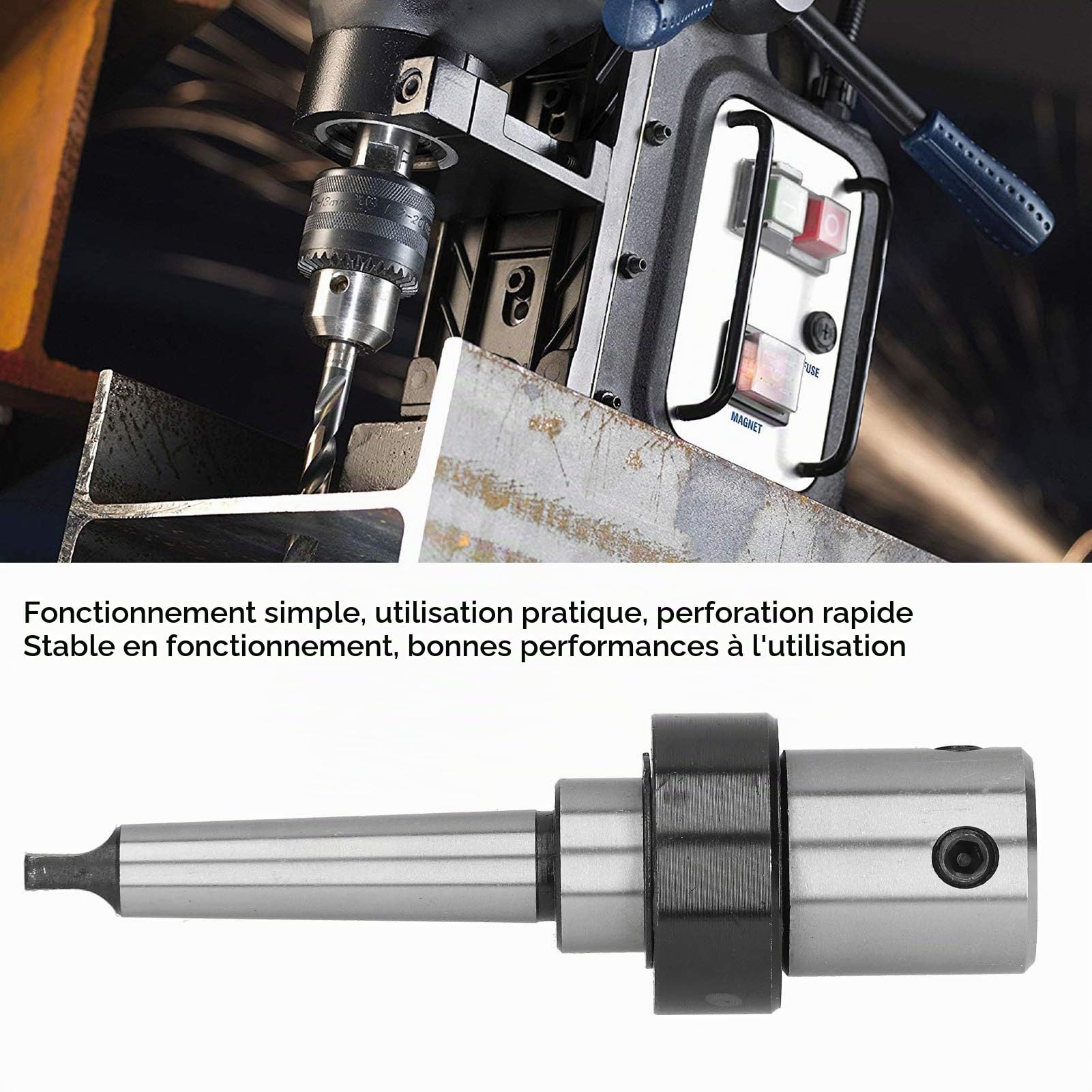 MT2-19,05 mm Adaptateur de douille de forage R8 avec cône de morse au mandrin interne pour perceuse magnétique, outil industriel