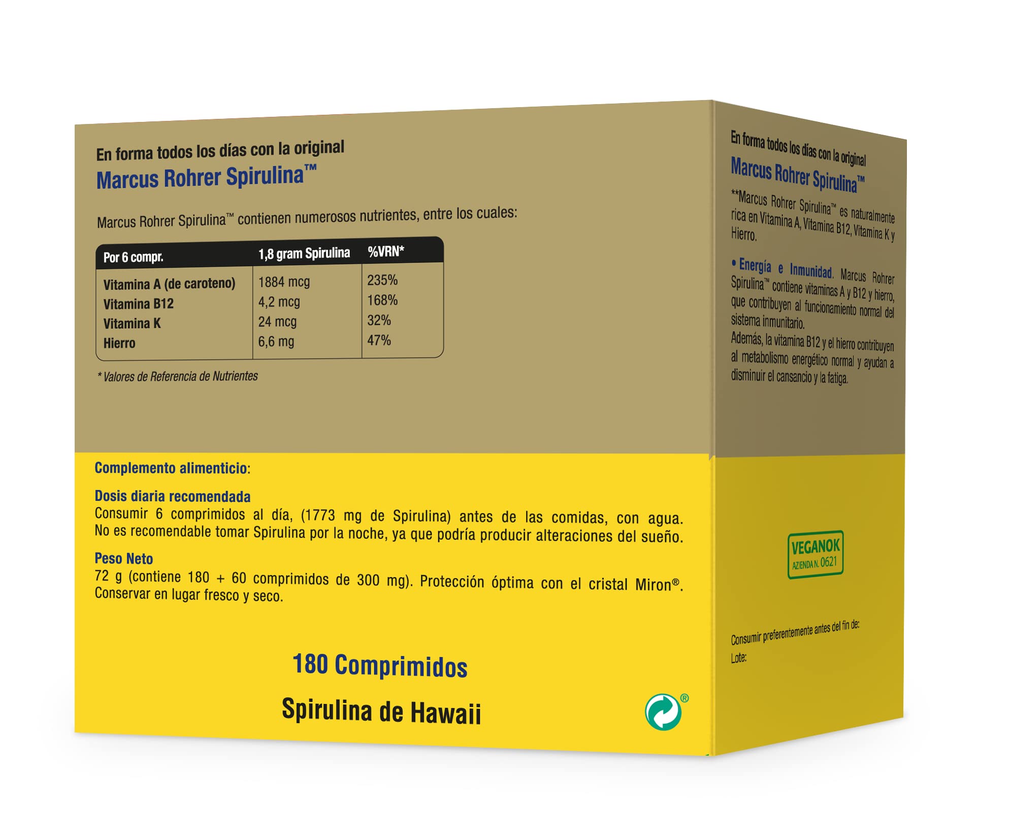 Actibios Spirulina 80+60comp. Marcus Rohrer 300 G, Estándar