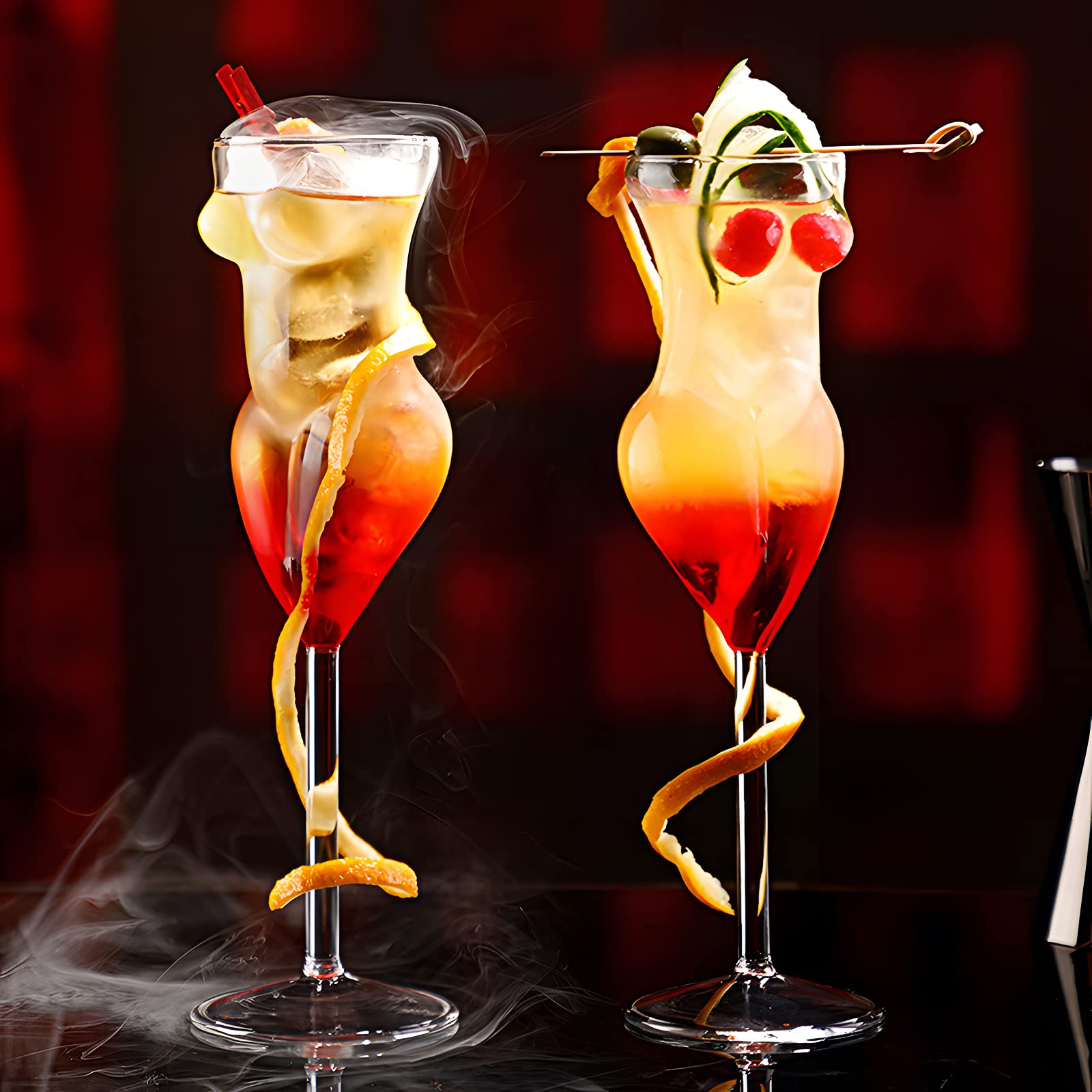 Juego de 4 copas de vino para el cuerpo, copas de cóctel creativas, de 170.1 g, para whisky, copas de champán, para fiesta nocturna de dama, hogar, bar