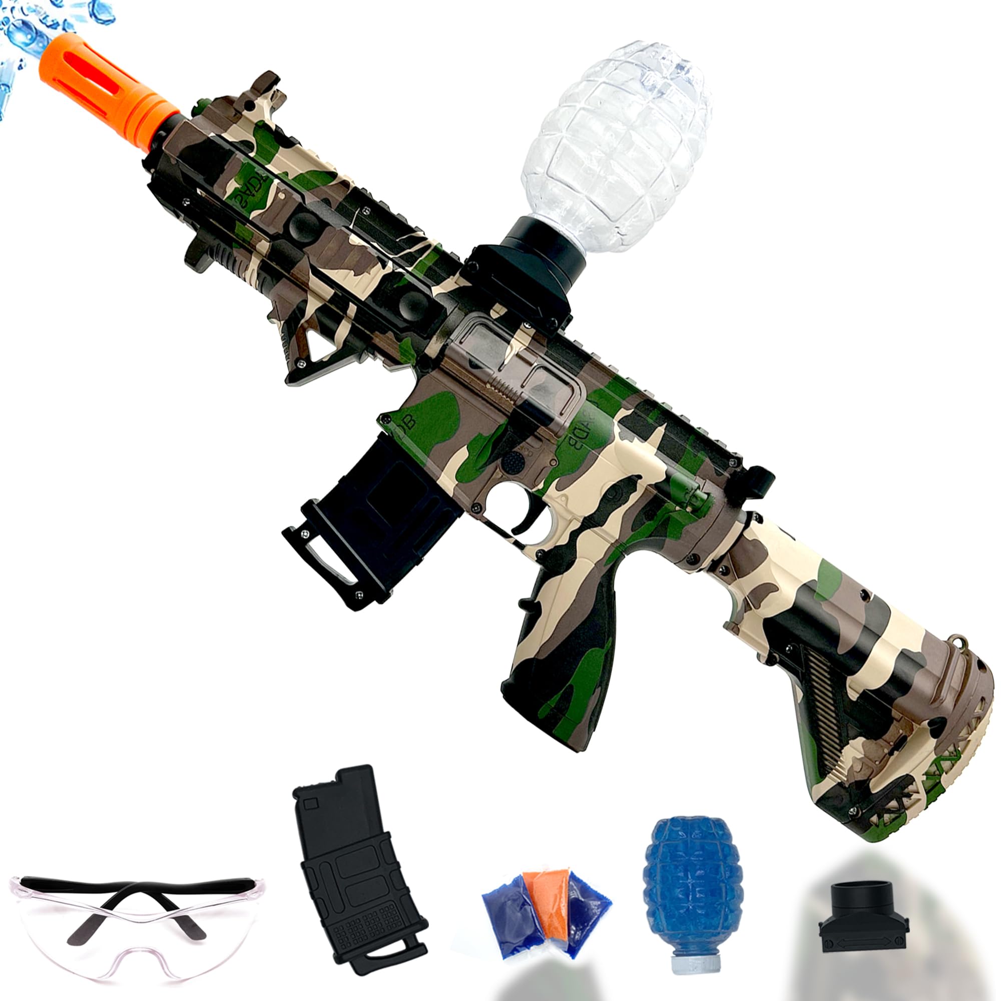 Gel Ball Blaster M416 for Orbeez, Outdoor Games Splatter Gel Ball Blaster (Camouflage) - Ages 14+