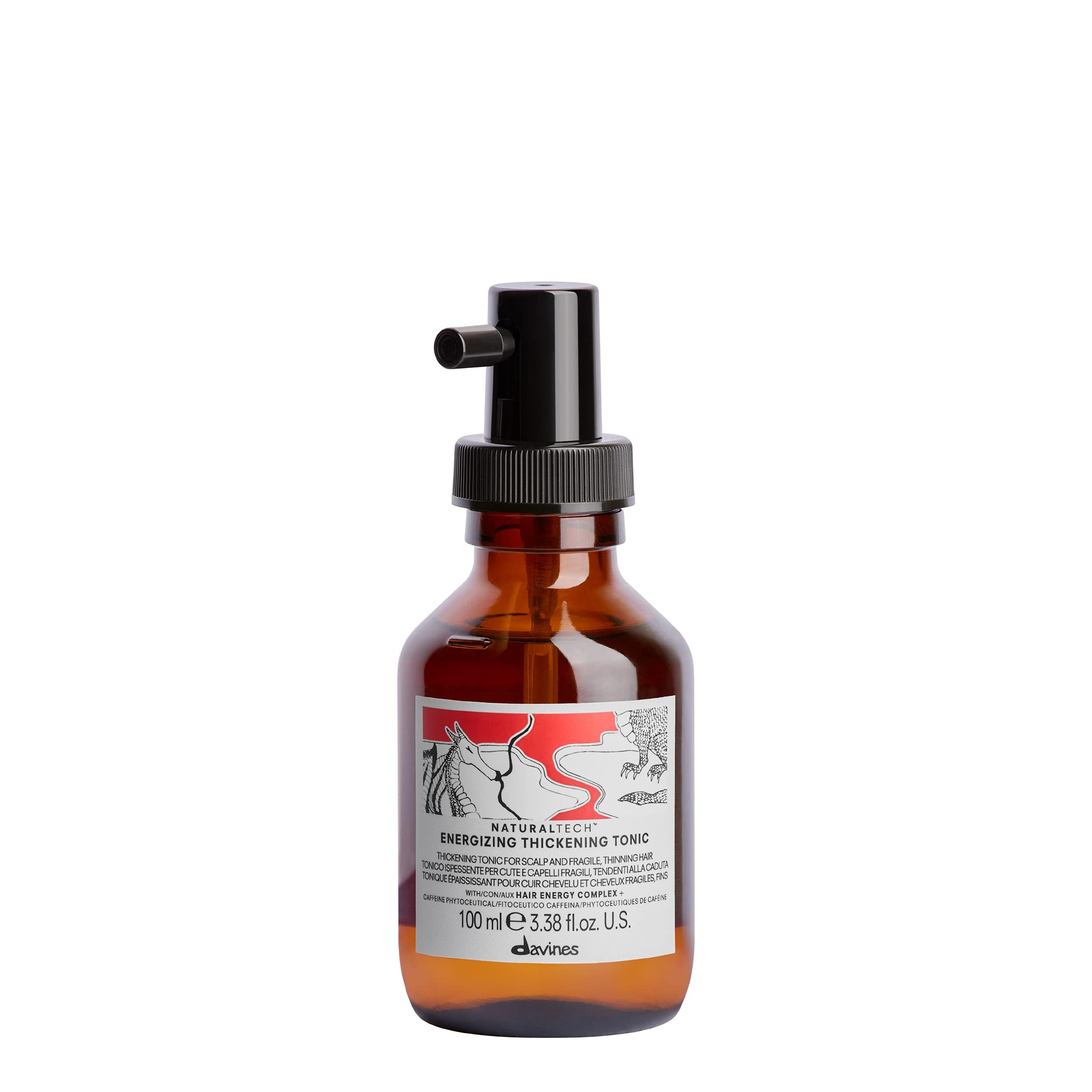 Davines Naturaltech Energizing Thickening Tonic, Stimulating & Fortifying for Thinning Hair & Hair Loss - With Caffeine Phytoceuticals - Instantly Thickens Hair Fiber, Travel Size, 3.38 Fl Oz