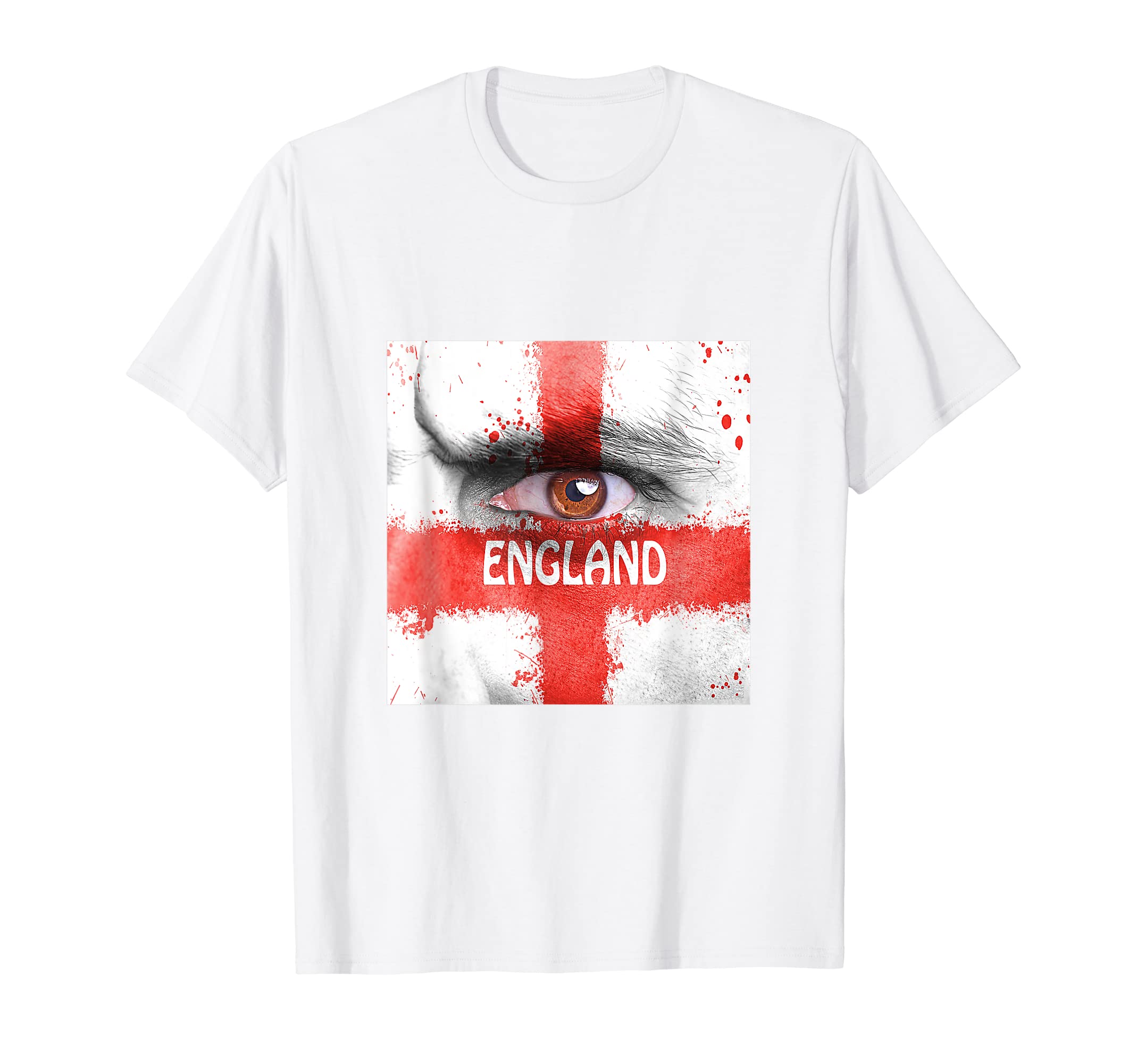 England Flag (Eye) Design T-Shirt, White