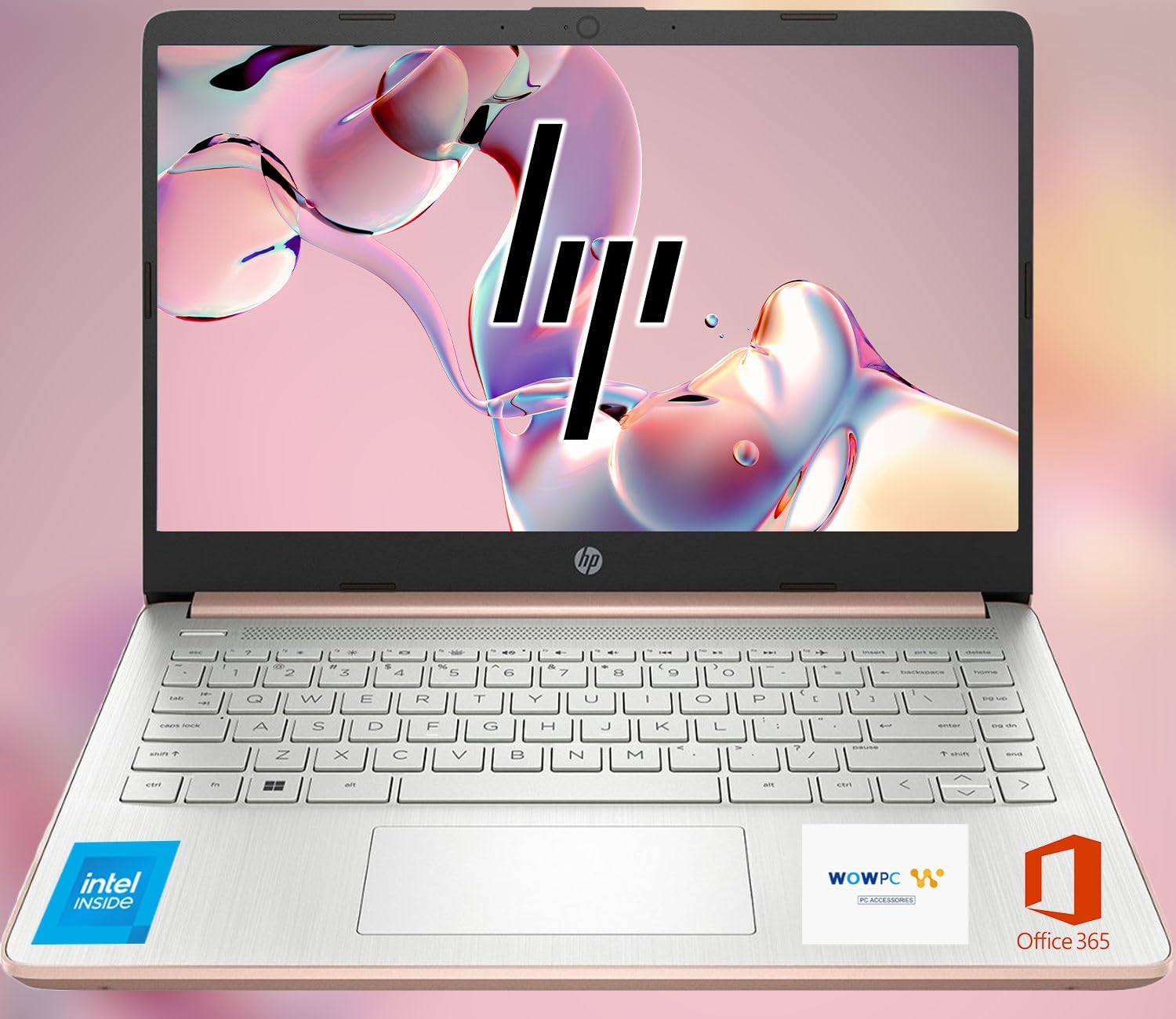 HP 14 Ultrabook, Intel CPU, 16GB RAM, 1.6TB Storage (128GB OnBoard w/ 512GB Portable Drive + 1TB OneDrive), Up to 12 hrs Battery, Windows 11 Home, Rose Gold, w/WOWPC 3-in-1 Bundle HP 14 Ultrabook, Intel CPU, 16GB RAM, 1.6TB Storage (128GB OnBoard w/ 512GB Portable Drive + 1TB OneDrive), Up to 12 hrs Battery, Windows 11 Home, Rose Gold, w/WOWPC 3-in-1 Bundle