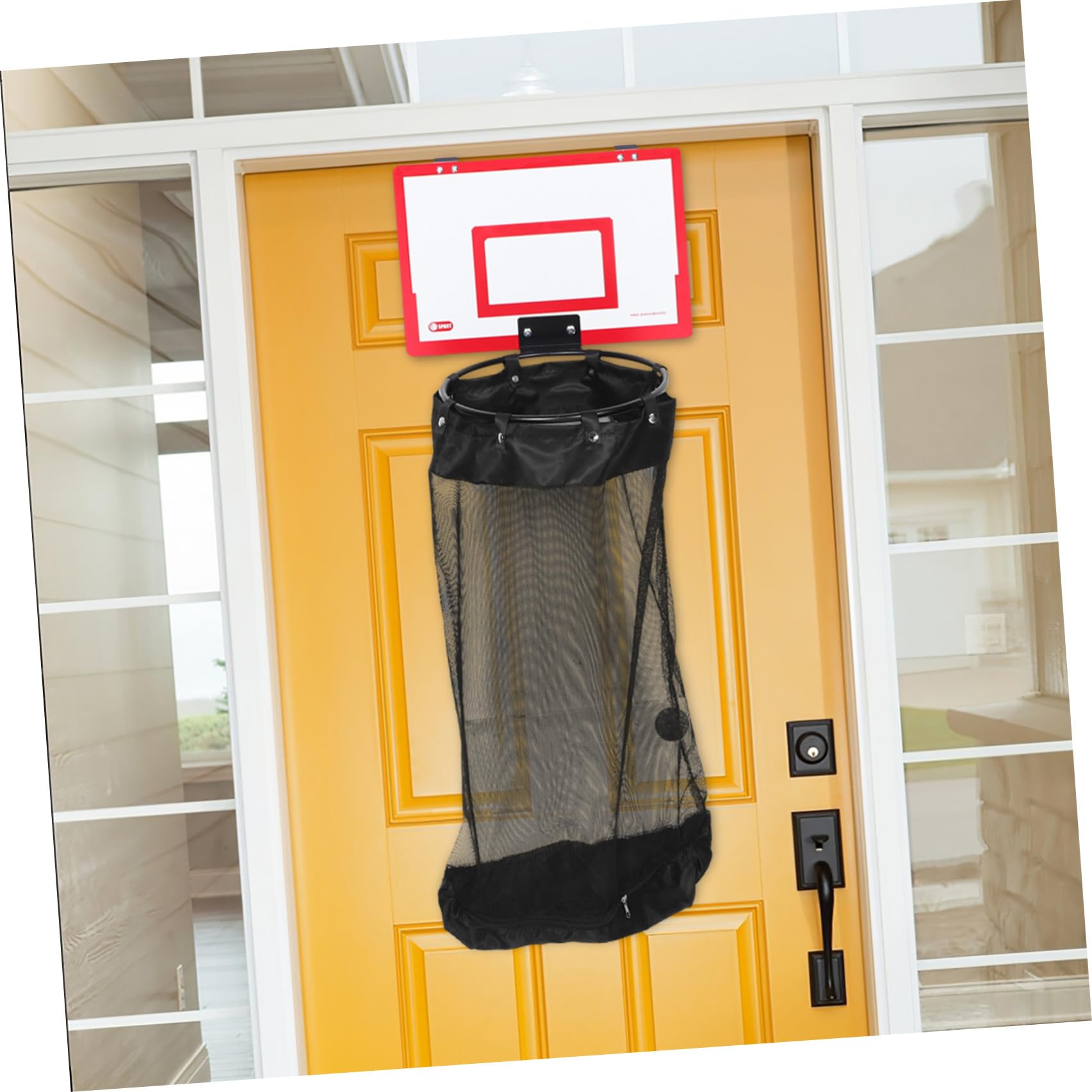 Healeved Wäschekorb Basketballkorb zum Aufhängen Faltbarer Wäschesack aus Netzgewebe mit Türhaken Platzsparend für Kinderzimmer Badezimmer und Studentenwohnheim