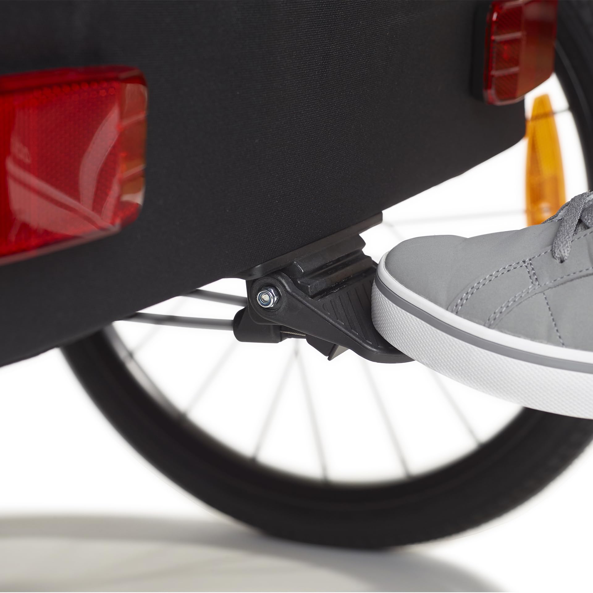 POLISPORT 8615000006 - Trailer + Stroller con Ruedas de 20'' para Bicicletas con un máximo de 1 o 2 niños con Altura 1,05m y Remolque con Carga máxima 41kg en Color Gris/Azul