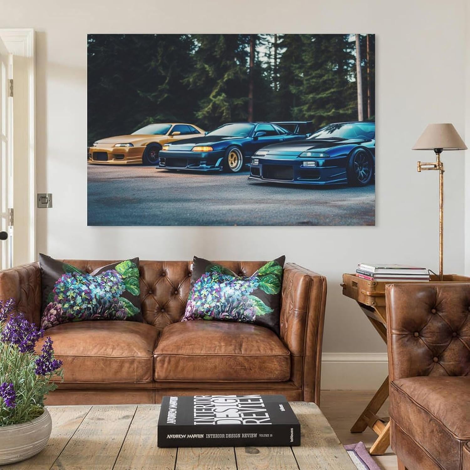 R34 Sport Car Racing Jdm Car Poster Paintings Wall Decor Canvas Wall Art for Living Room Bedroom Home Decor for Mens Women Framed Unframed 12x18inch(30x45cm) - Image 3