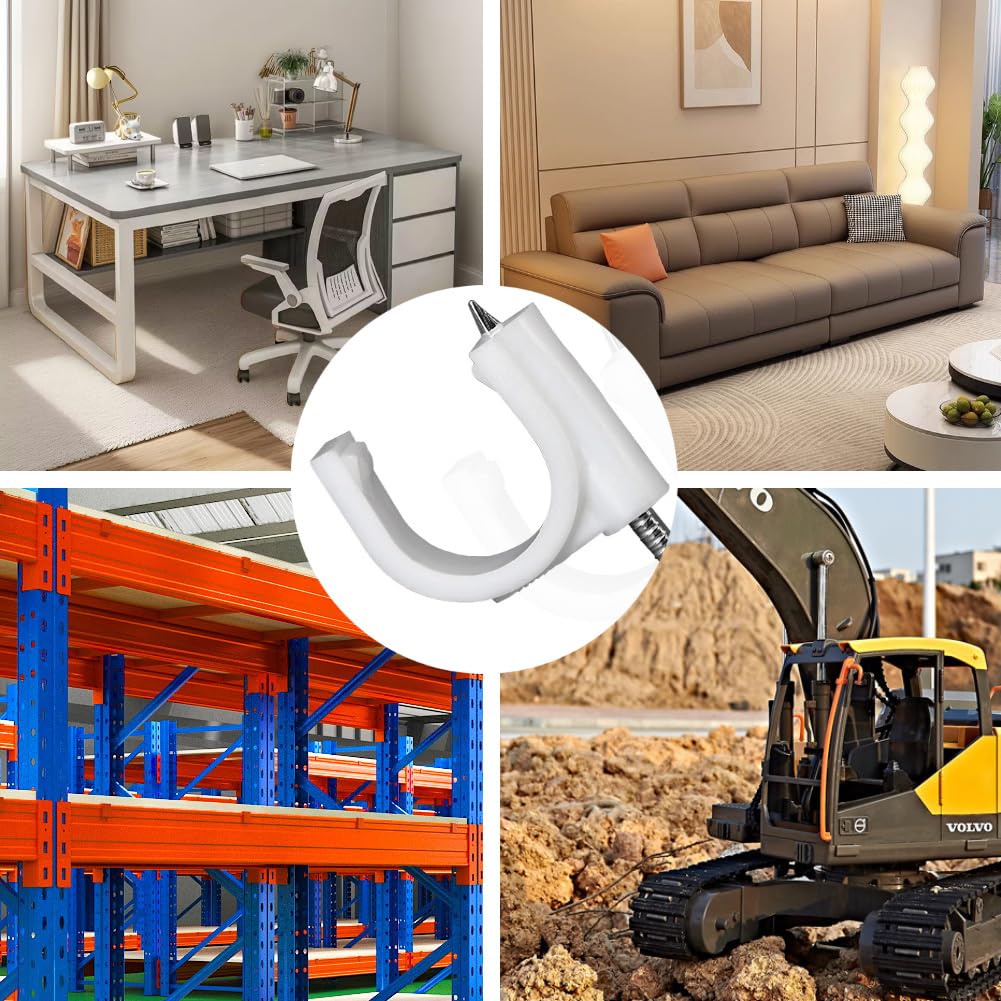 Kabelschellen 200 Stück 25mm rund kabelklemmen Wand Kabel nagelklemmen kabelhalter drahtclips nagelschellen mit Bevestigingsnagels kabelbefestigung Cable clamp für Leitungen Telefoonkabels
