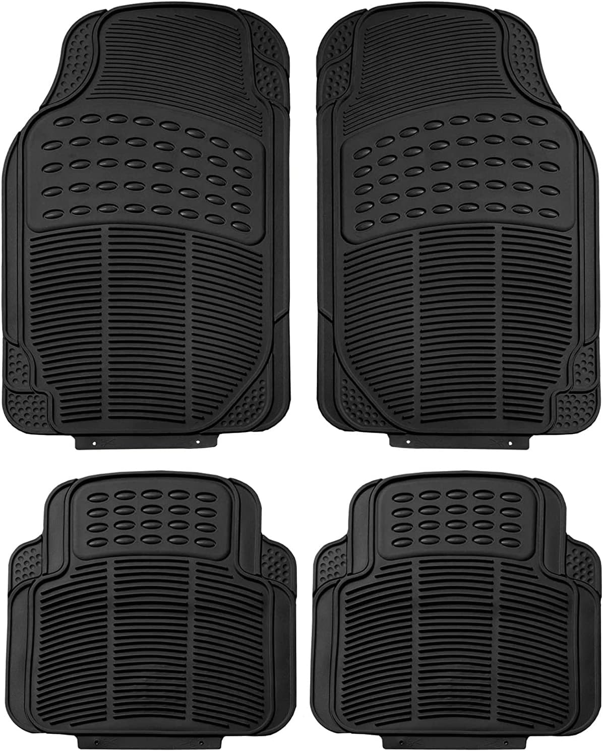 Riderscart Anti-Skid Rubber Car Floor Mat for Fiat Linea, All-Weather Protection Heavy Duty Floor Mat for Car with Anti Tear Technology, Automotive Floor Mats (Set of 4, Black)