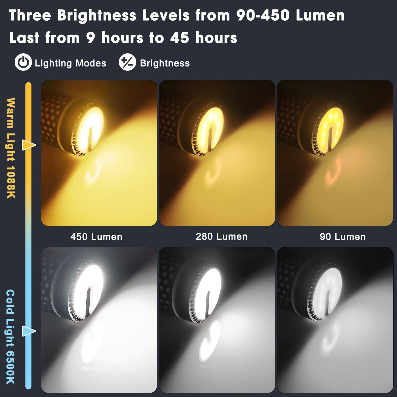 TIDNNS Camping Light Telescopic, Rechargeable Collapsible Camping Lanterns with Stand, 10000mAh Magnetic Waterproof Camping Lamp, Outdoor Light for Emergency, Cool Camping Must Haves (Black)