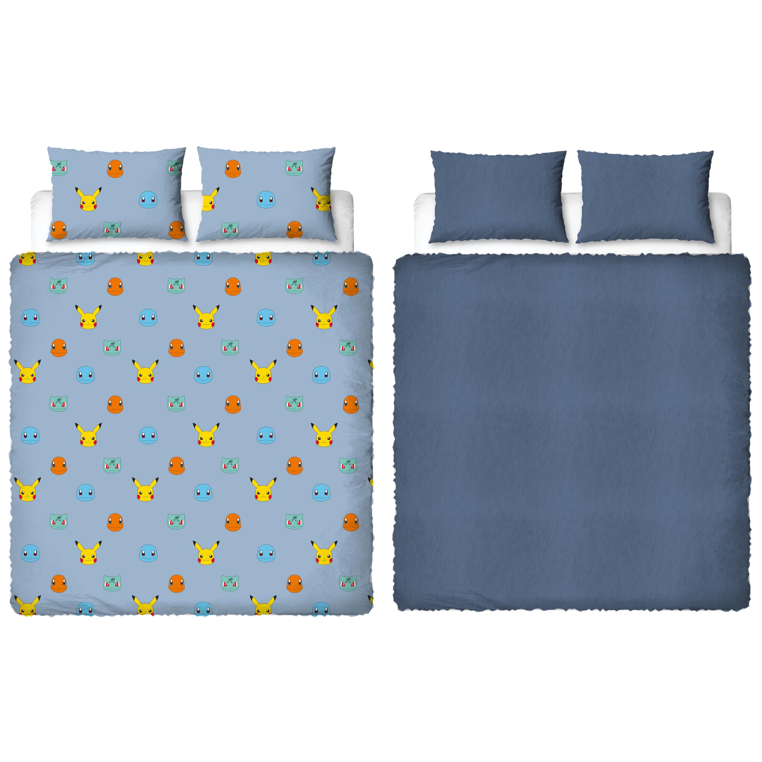 Pokémon Multicolor Pokemon Official Double Fleece Duvet Cover Set | Super Soft And Warm | Official Gaming Merchandise Bedding | Reversible 2 Sided Winter Cosy Kids Bedding Cover Including Matching Pillow Cases