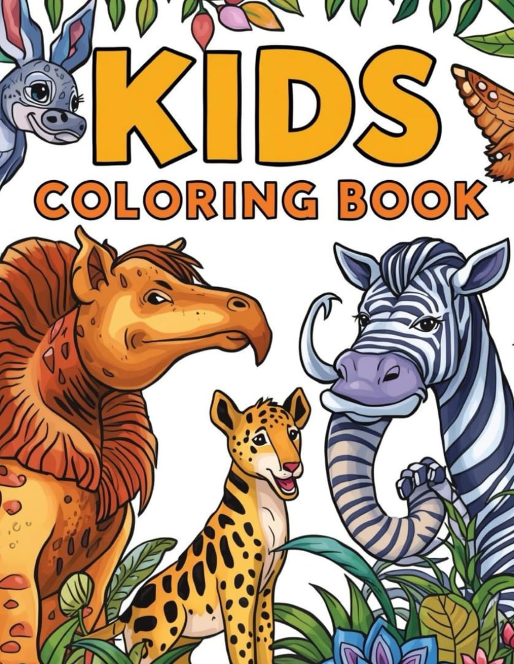 Wild Animals : Fun kids coloring book