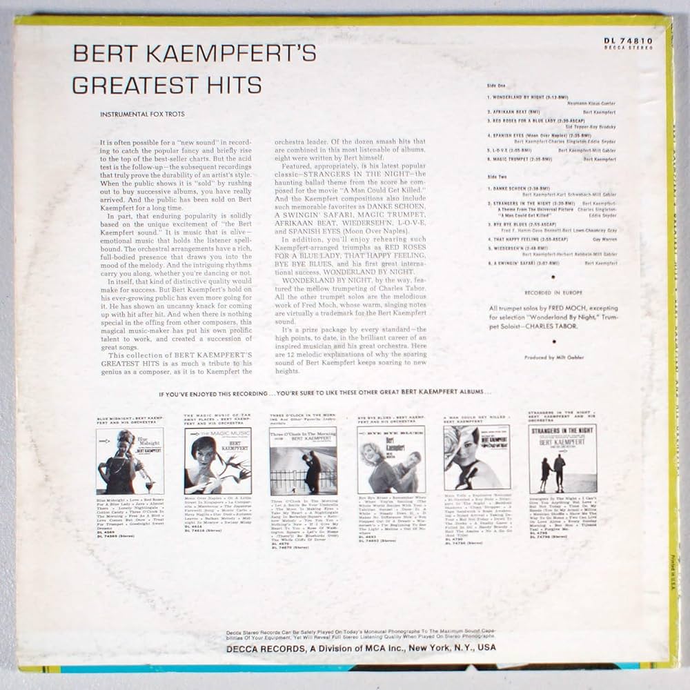 Amazon.com: Bert Kaempfert's Greatest Hits: CDs & Vinyl