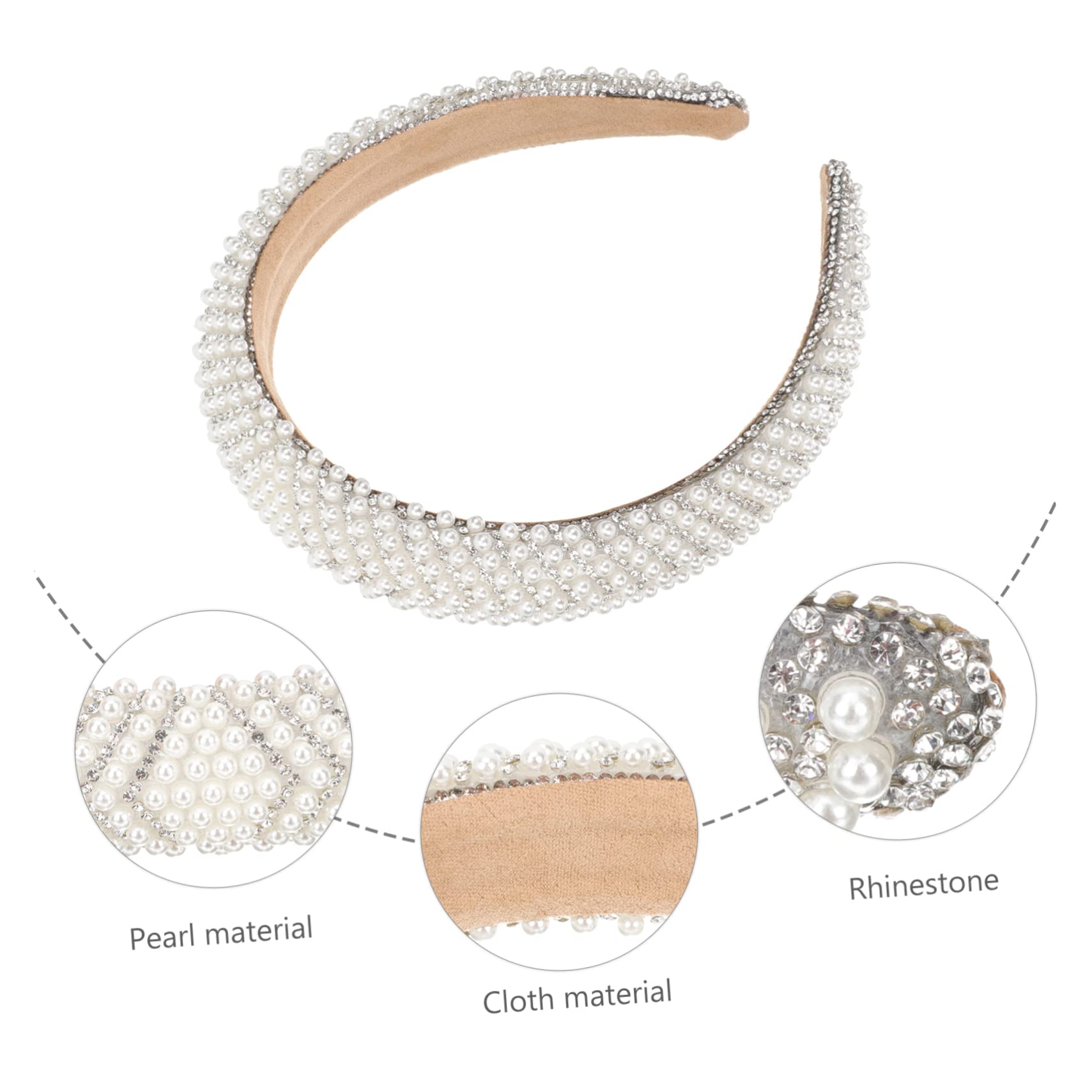 minkissy 4pezzi Fascia Per Barocca Strass e Perle Cerchietto Elegante Per Donne Design Chic Per Matrimoni e Feste Accessorio Vintage Per Occasioni Speciali