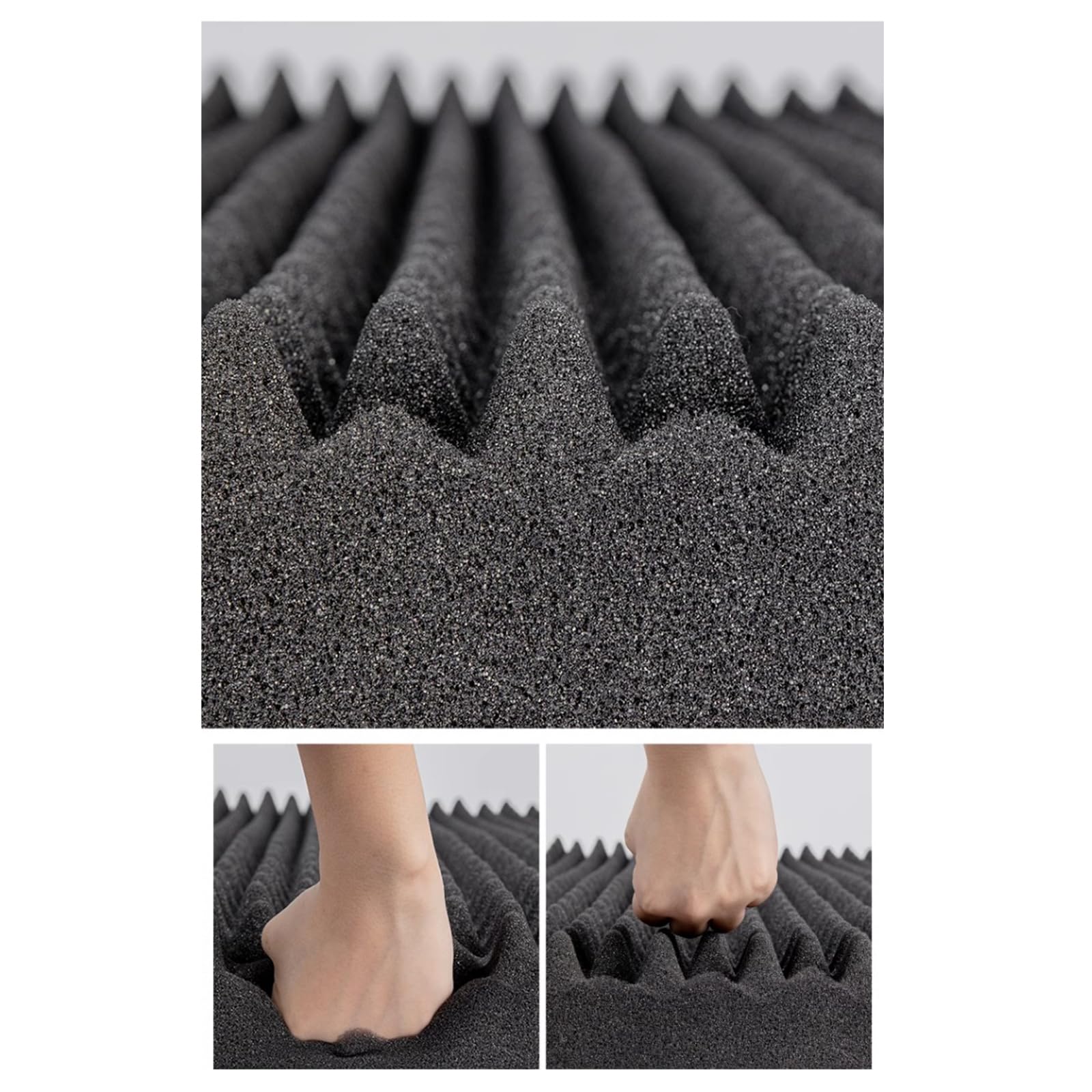 Panneau Mousse Acoustique 1000 X 100 X 2cm 3D Haute Densité Plaque Insonorisation，Convient à La Maison Matériaux D'insonorisation pour Salles D'enregistrement Et Bureaux(Color:Noir)