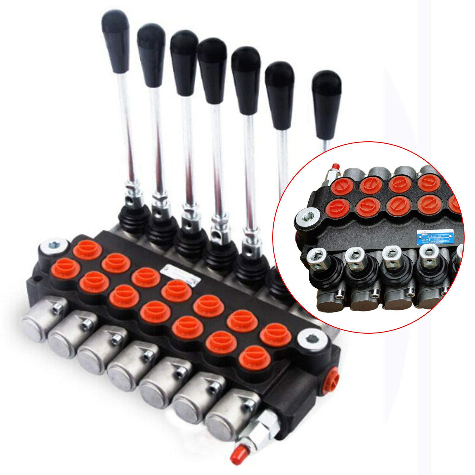 Válvula de control manual hidráulica de 7 velocidades, 60 l, para cilindro de doble acción