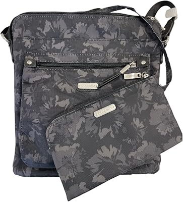 Baggallini womens Go Bagg with RFID Phone Wristlet, Black/Grey Floral, One Size US