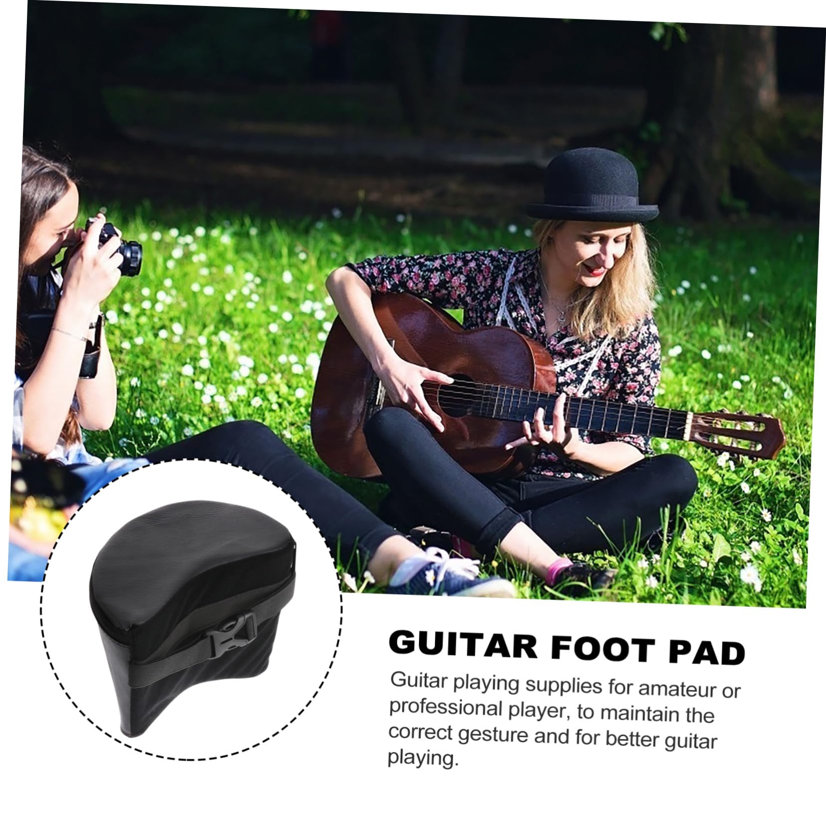 Gitarrenfußstütze für Klassische Gitarre, Leicht, Rutschfest, Schwarz
