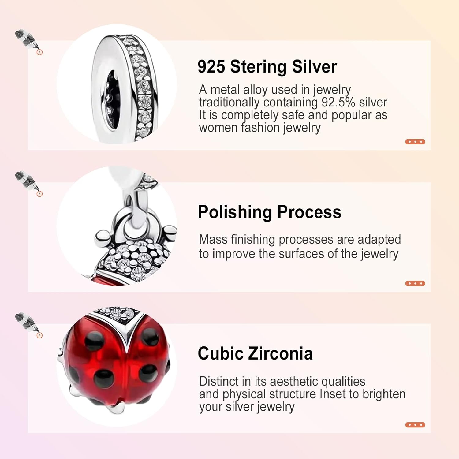 Annmors 925 Sterling Silver Charms, Animal Flower Plant Nature Bead Dangle Spring Pendant for Women Easter St. Patrick Holiday Jewelry Gift - Image 4