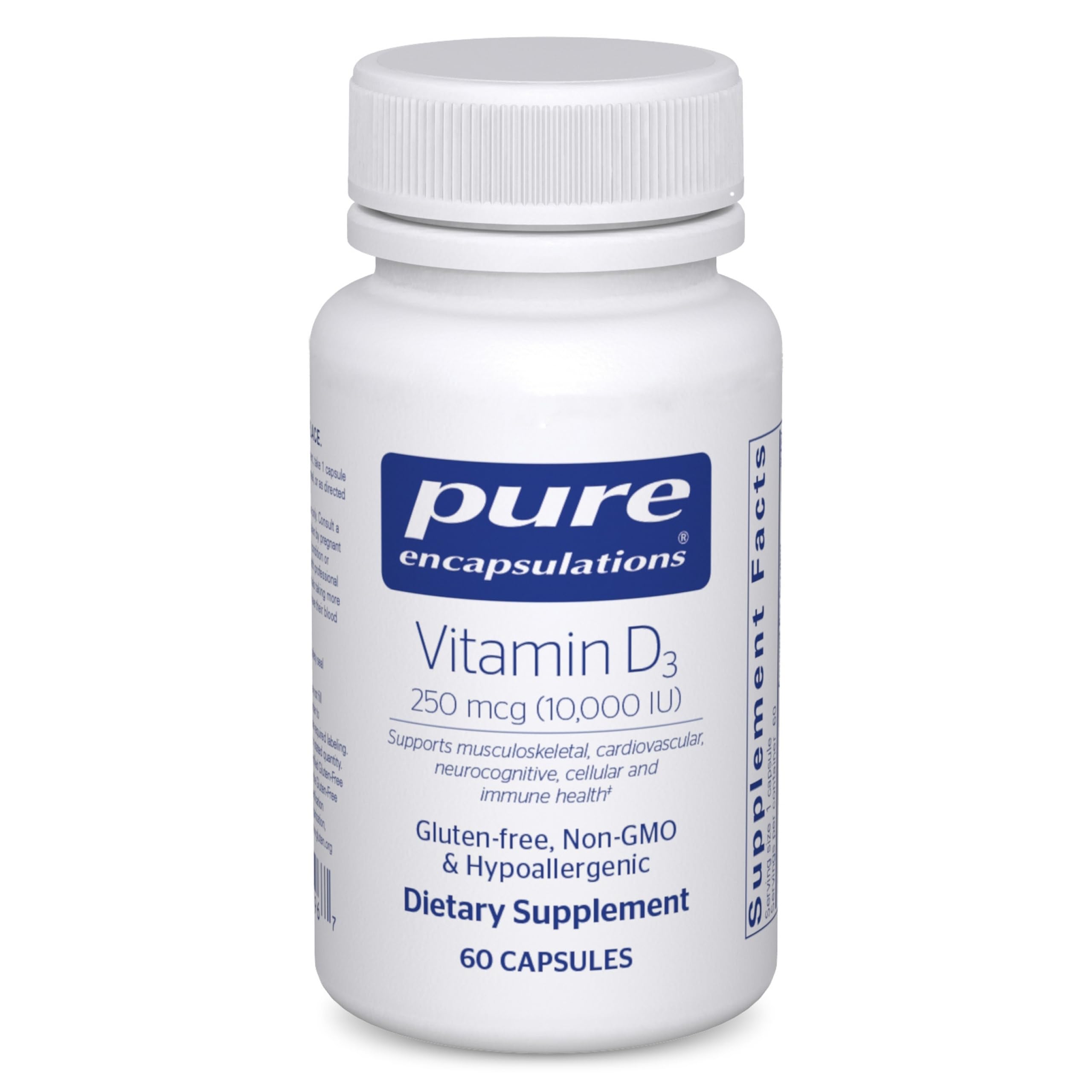 Vitamin D3 250 mcg (10,000 IU) - Supplement to Support Bone, Joint, Breast, Heart, Colon & Immune Health - with Premium Vitamin D - 60 Capsules