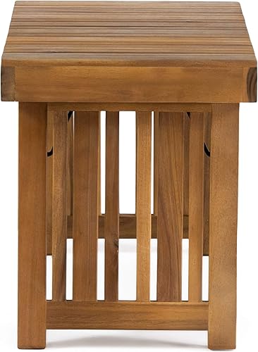 Miniatura 7 de Christopher Knight Home Hilton Outdoor - Mesa auxiliar plegable de madera de acacia, acabado de teca