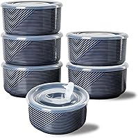 Vista 10 de Cuencos de cerámica con tapas: recipientes de almacenamiento de alimentos aptos para microondas de 20 onzas para sopa, ensalada, cereales, sobras