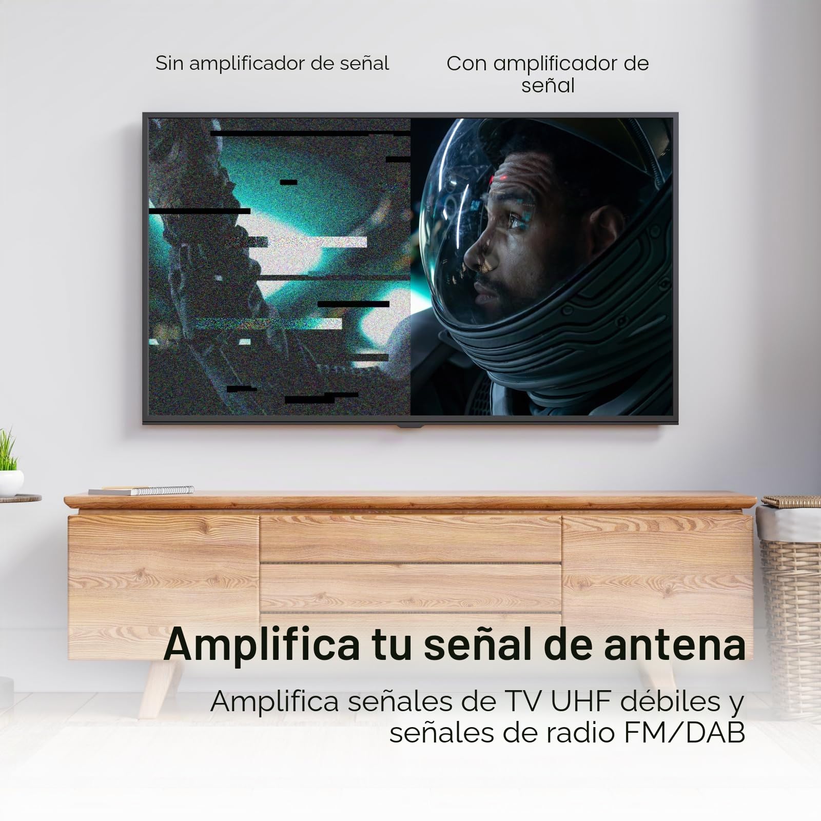 Amplificador de señal, SLx Salida TV 6 27824BMR: distribuye tu señal de TV HD, FM/DAB a hasta 8 ubicaciones diferentes para HD y Freeview, gris, paquete de 1