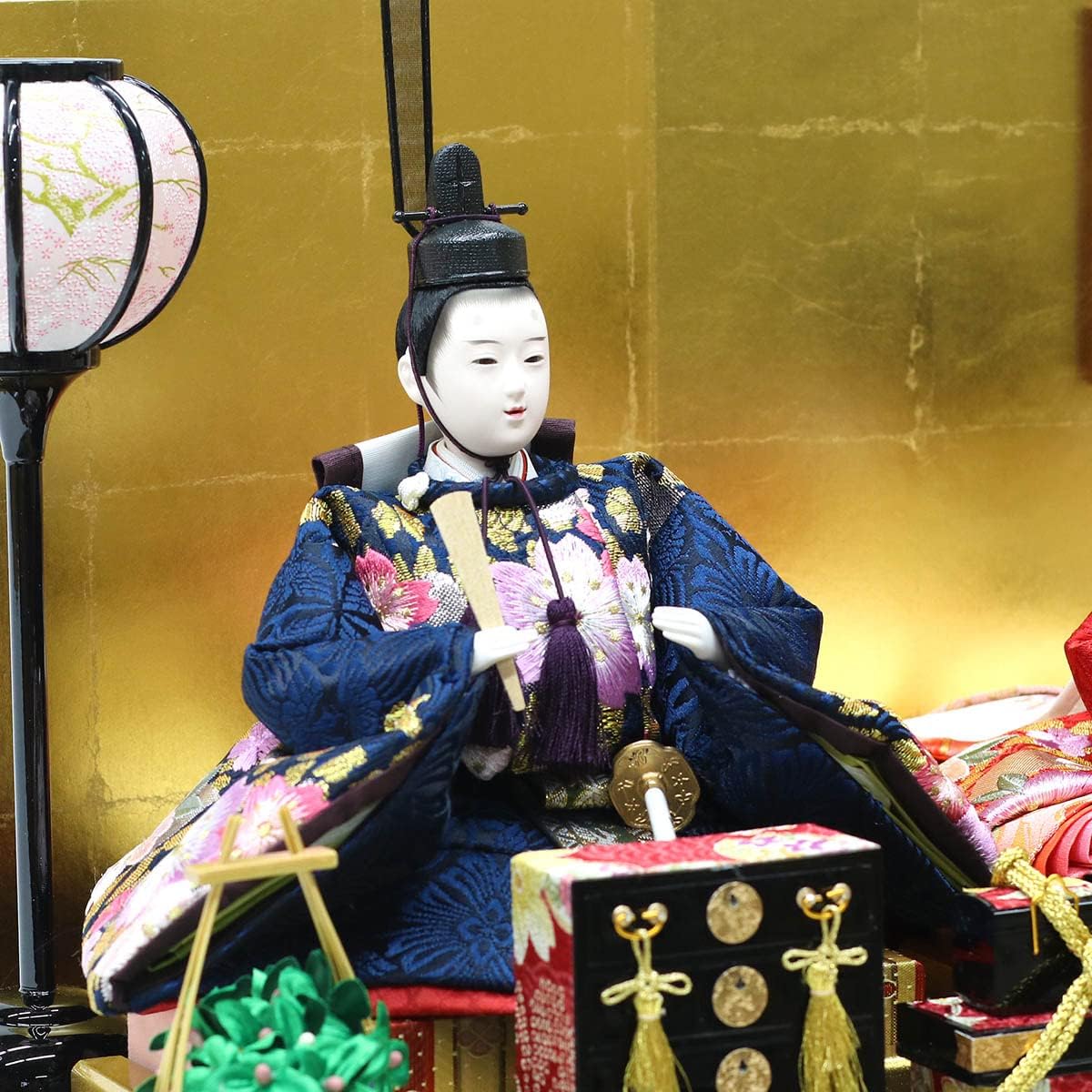 東京久月 雛人形 ガラスケース入り親王飾り 間口約49×奥行約31×高