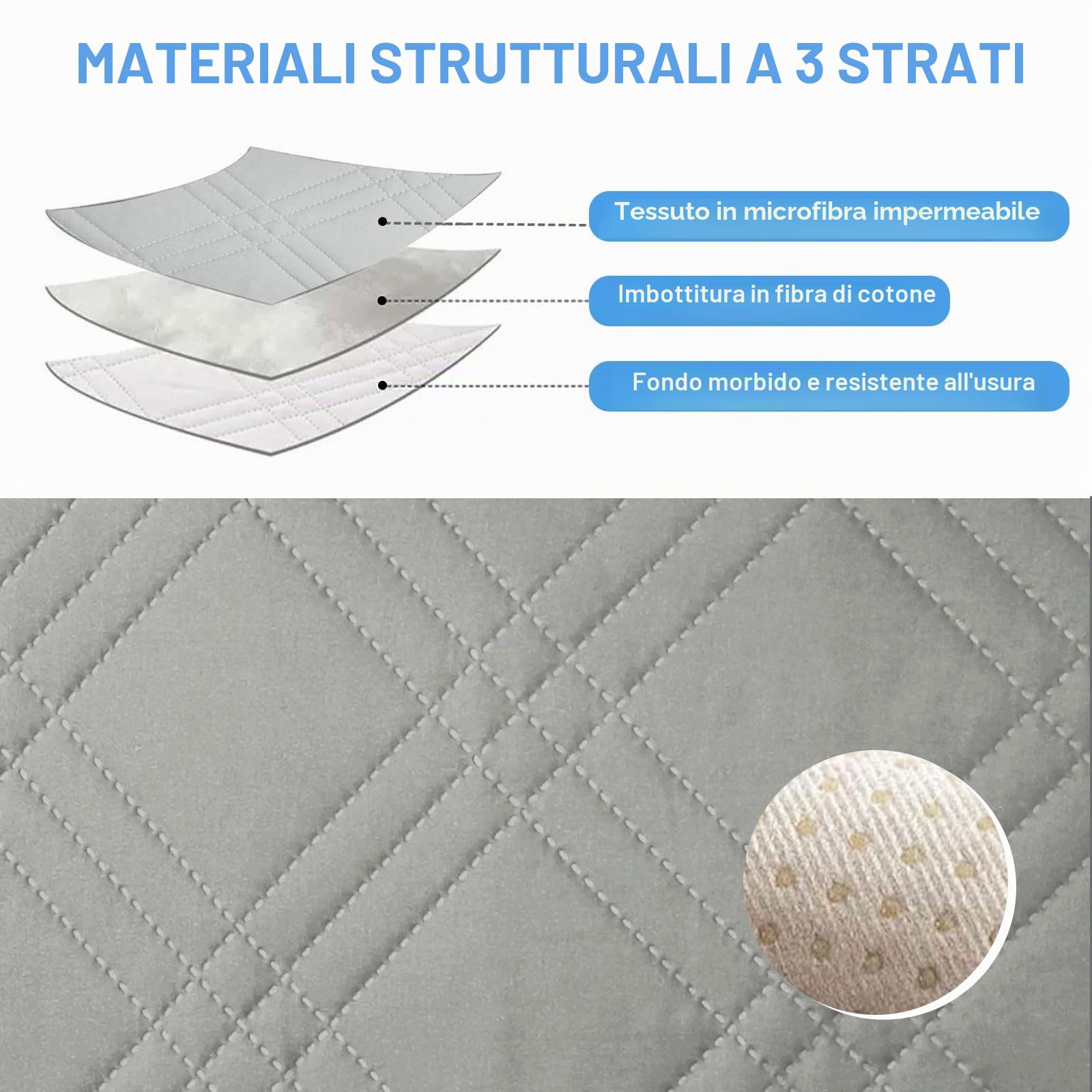 Copripoltrona con tasche, antiscivolo e lavabile, per poltrona relax e poltrone TV, protezione perfetta da peli di animali, macchie e usura (grigio chiaro)