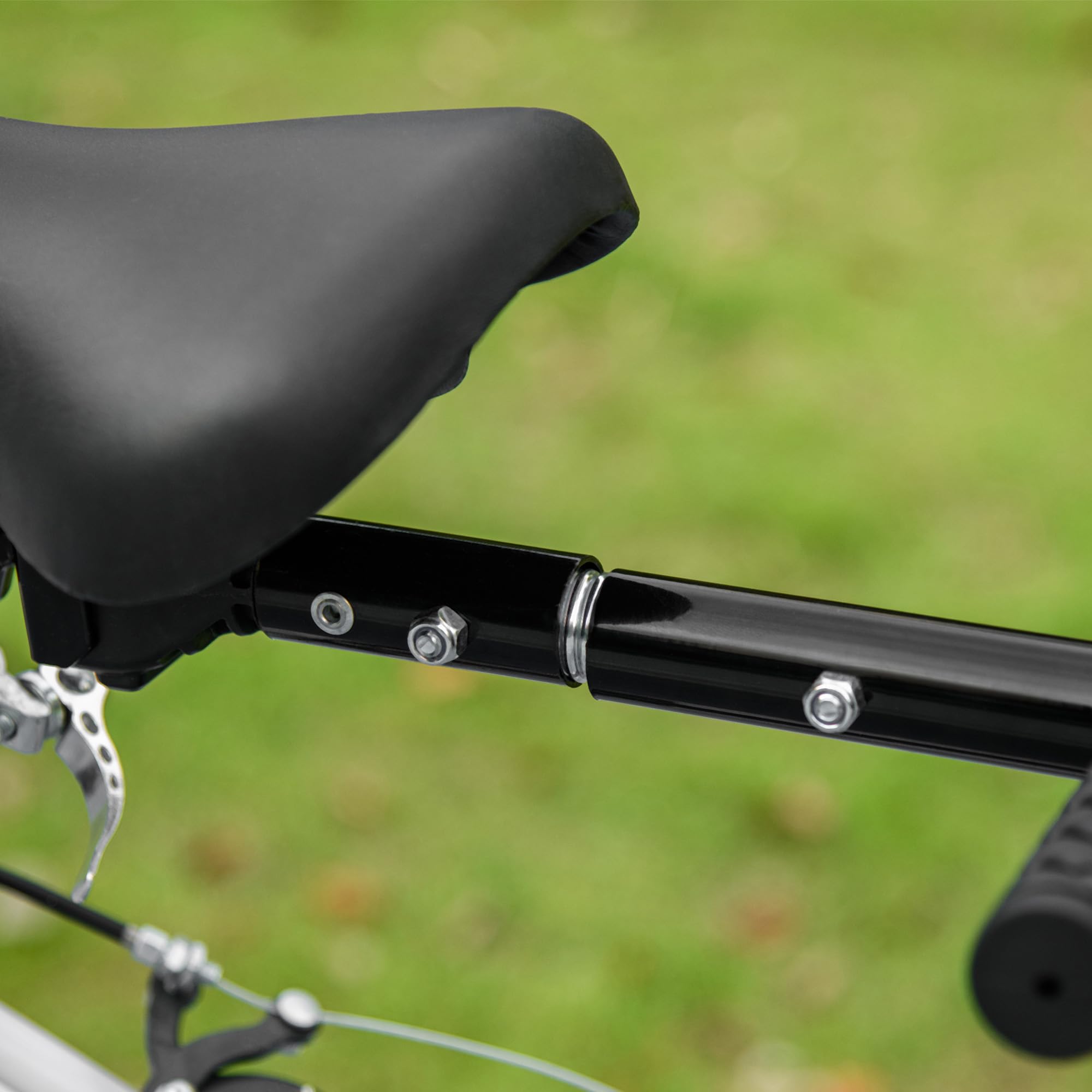 HOMCOM Rimorchio per bicicletta, rimorchio da trasporto, per bicicletta, 144 x 59 x 80 H cm, barra di traino universale, in acciaio, nero, grigio