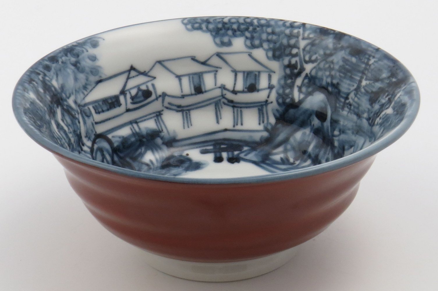 Amazon.co.jp: 京焼 清水焼 村田幸之介 組飯碗 赤塗山水 MK-001