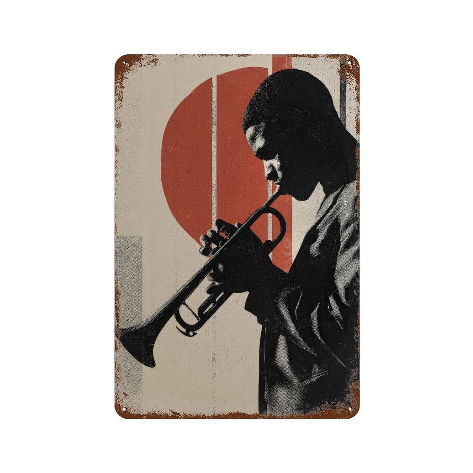xiaoxiaoshen Jazz Musician Silhouette. Retro Mid Wall Decor Art Metal Tin Poster Modern Home Decor Art Home Bar Shop Decorations Vintage Sign 30x20cm