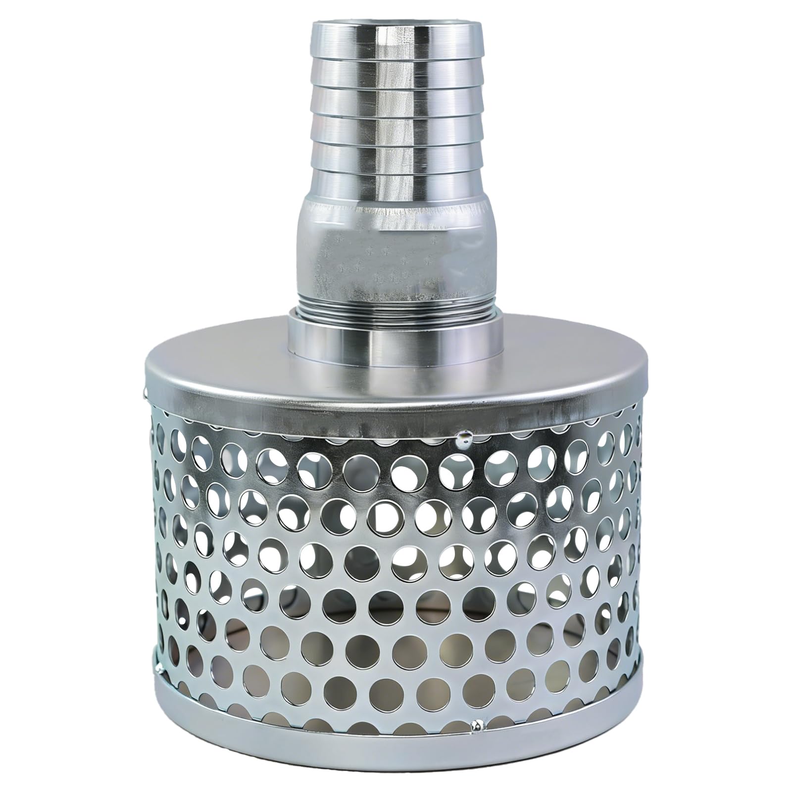 Crépine d'aspiration abliubale anti-sable raccord combiné 5,1 cm acier plaqué pour pompe