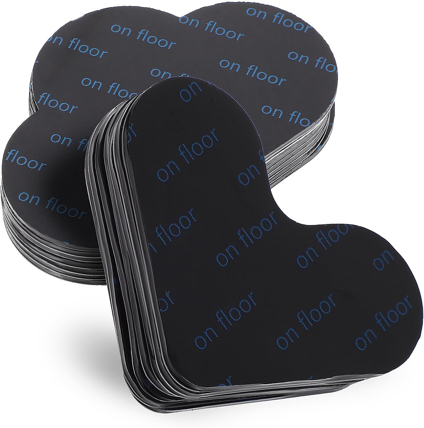 ERINGOGO 16 Pcs Black PU Rug Sticker Gripper for Hard Floors and Tiles