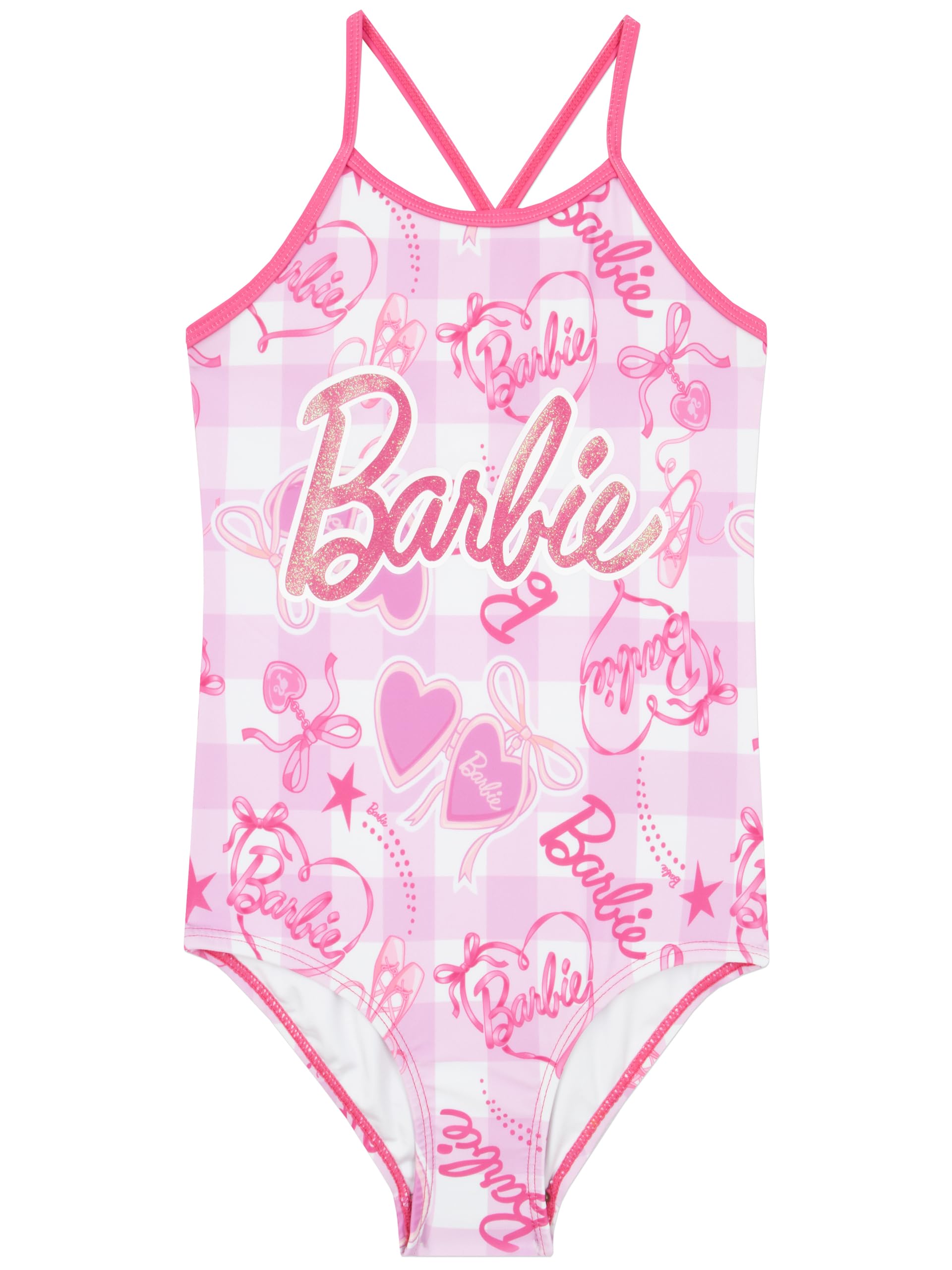 Barbie Swimming Costume, Girls’ One-Piece Swimsuits, Girls Swimming Costume, Pink 8-9 Years