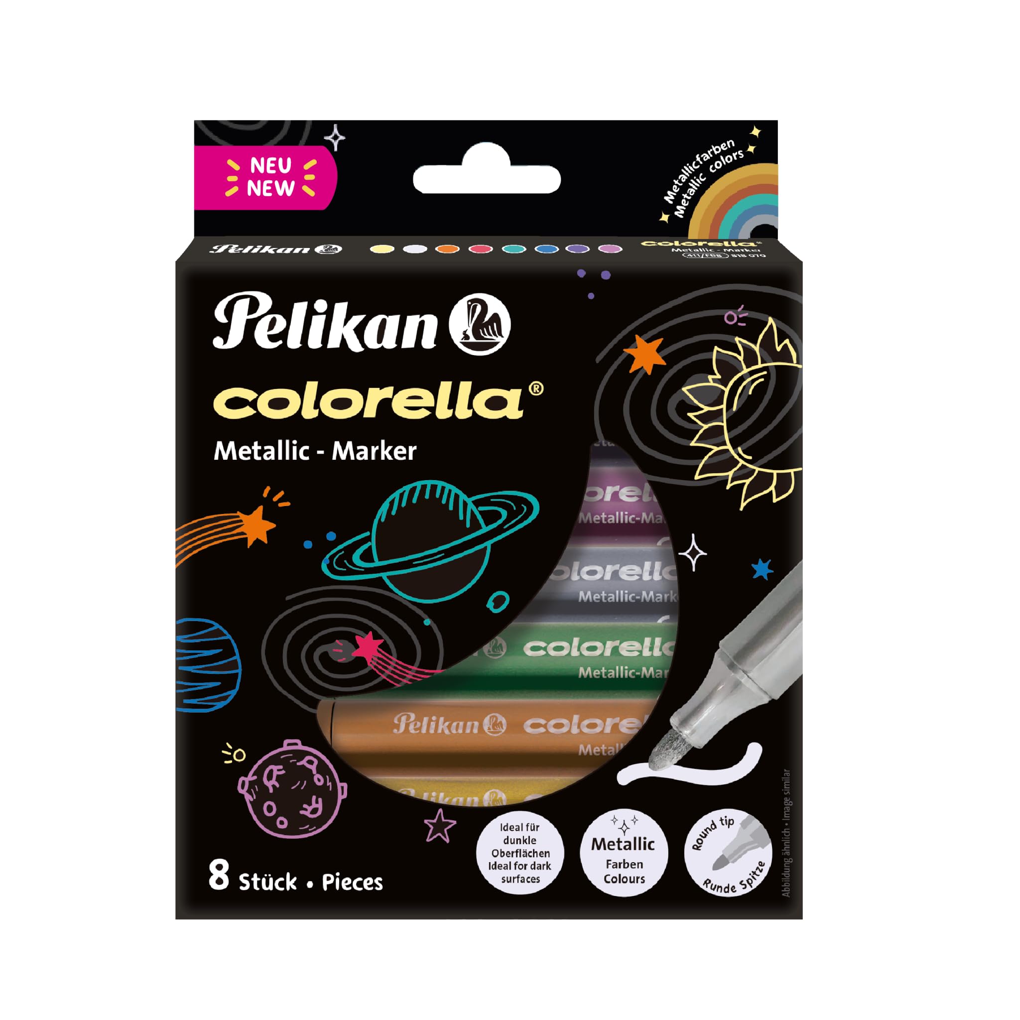 Pelikan Colorella Metalik 411 Keçeli Kalem 8li Kutu
